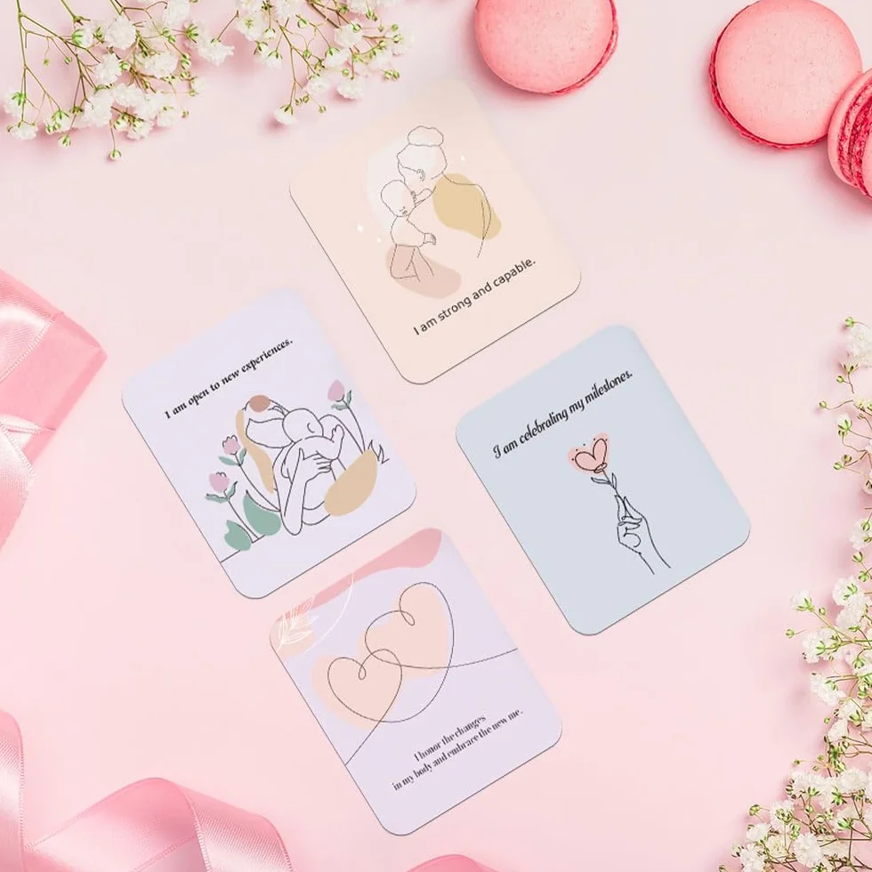 Cartes d'affirmation pour nouvelle maman - Lot de 45 - Cadeau fête des mères - Messages d'autonomisation - Essentiels post-partum