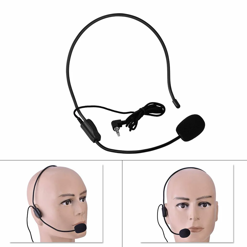 Microphone Monté sur la Tête, Réduction du Bruit, Mini Micros à Condensateur, Portable 3,5 mm
