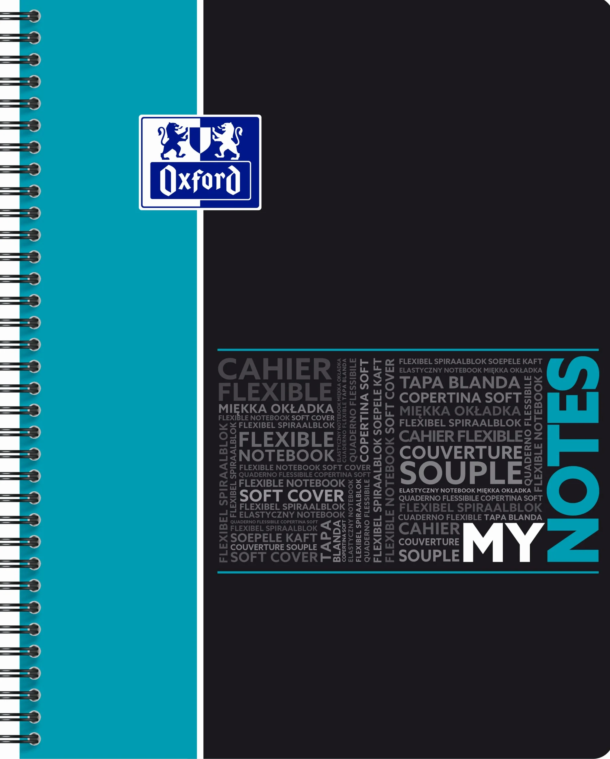 OXFORD MyNotes Cahier Spirale A4+ Grands Carreaux Seyès 160 Pages Reliure Intégrale