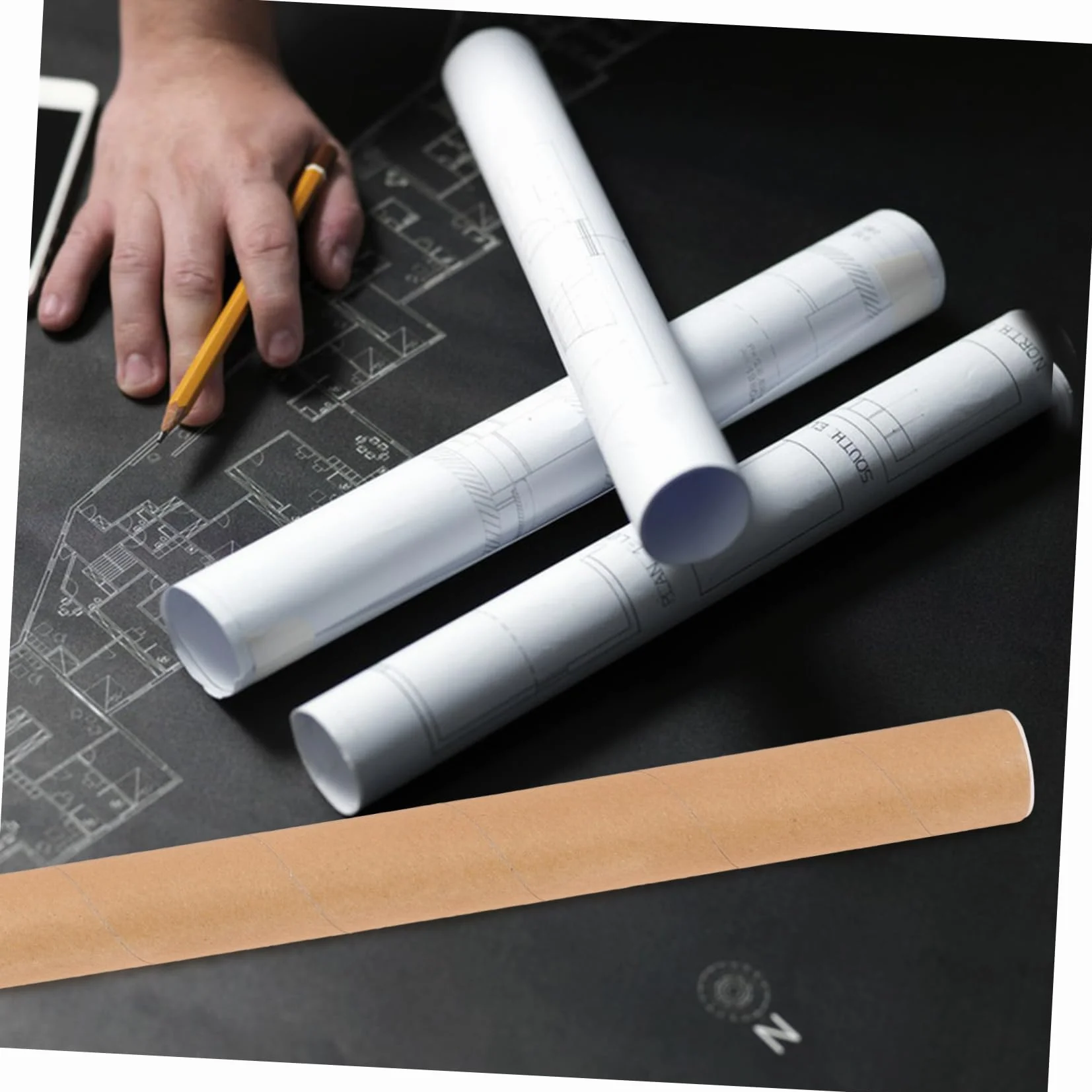 Tube En Carton Kraft 19.69In Pour Rangement Et Transport D'Affiches Documents Œuvres D'Art