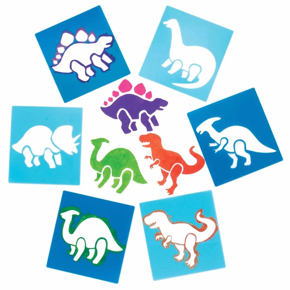 Baker Ross AR942 Pochoirs dinosaures lot de 6 loisirs créatifs pour enfants