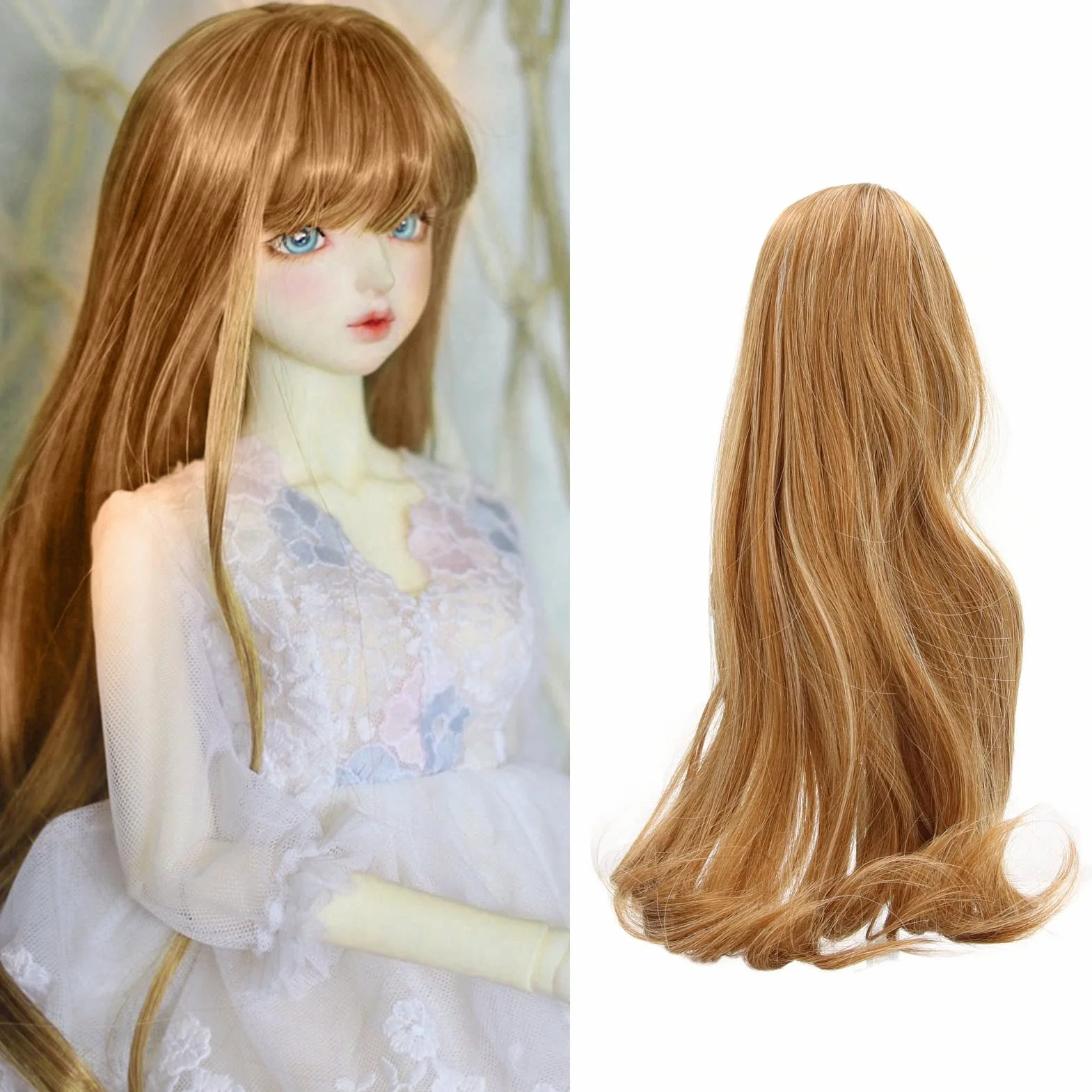 Perruque de Poupée Long Winky 1/3, Cheveux Lin Résistants à la Chaleur pour Artisanat