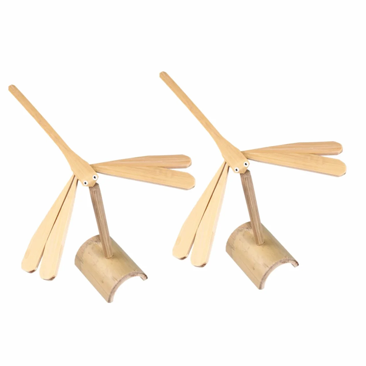 Jouet Libellule Stable en Bambou 2pcs HEMOTON, Jouet Éducatif Motricité pour Garçons et Filles