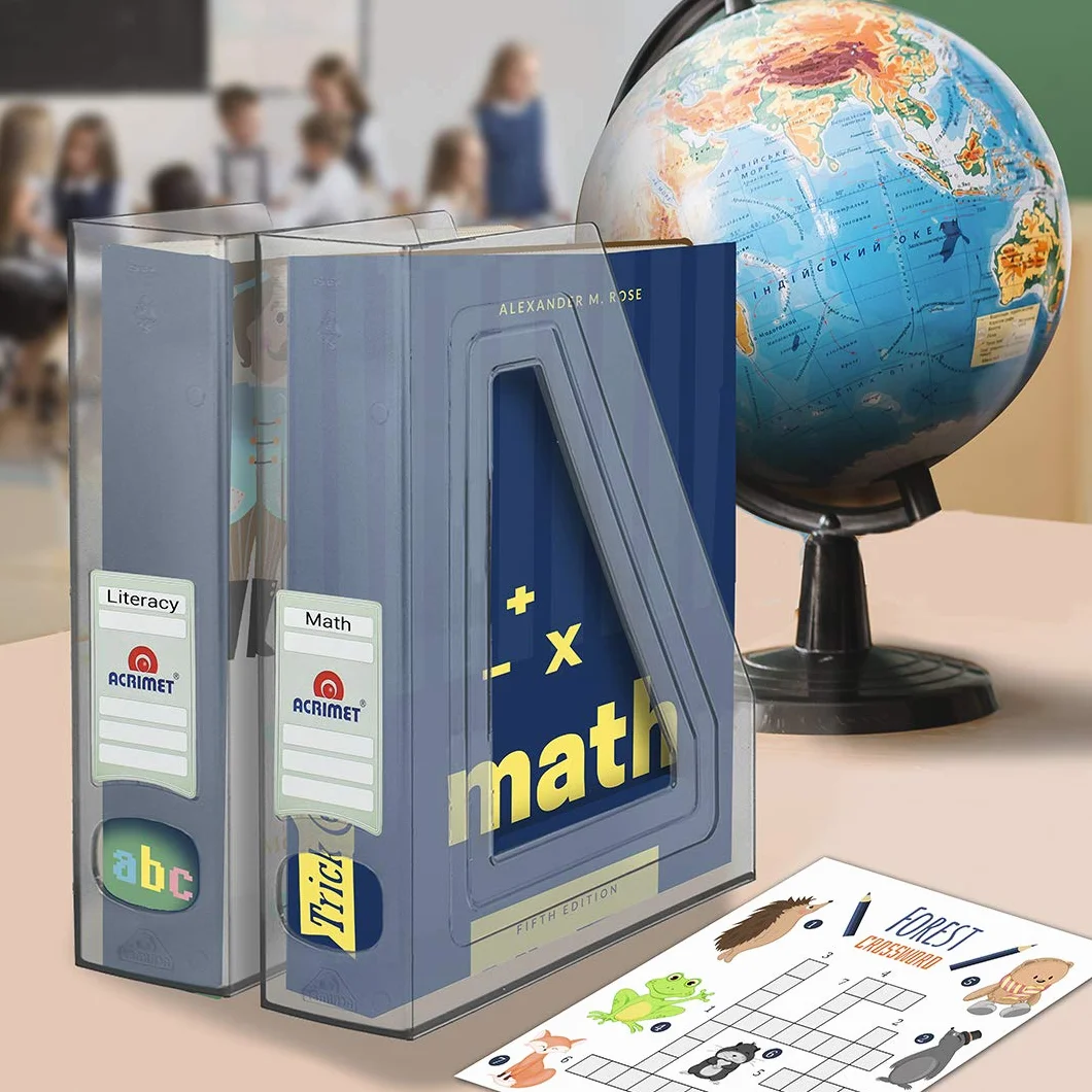 Acrimet Porte-Revues Support Durable Organisateur Dossiers Bureau Plastique Transparent Cristal Lot de 2