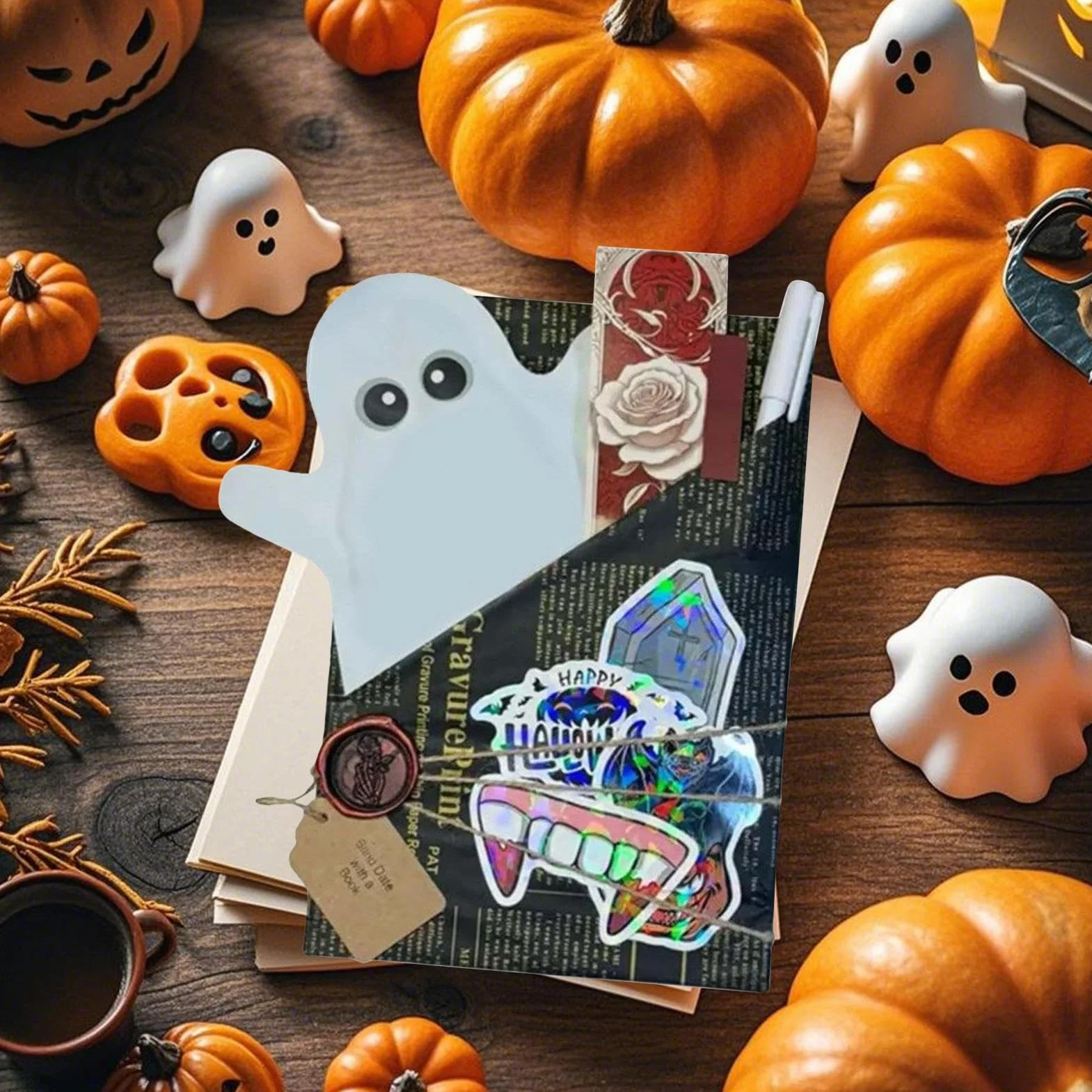 Roman Criminel Mystérieux Hexe & Halloween - Cadeau pour Amoureux des Livres avec Chauves-Souris Fantômes