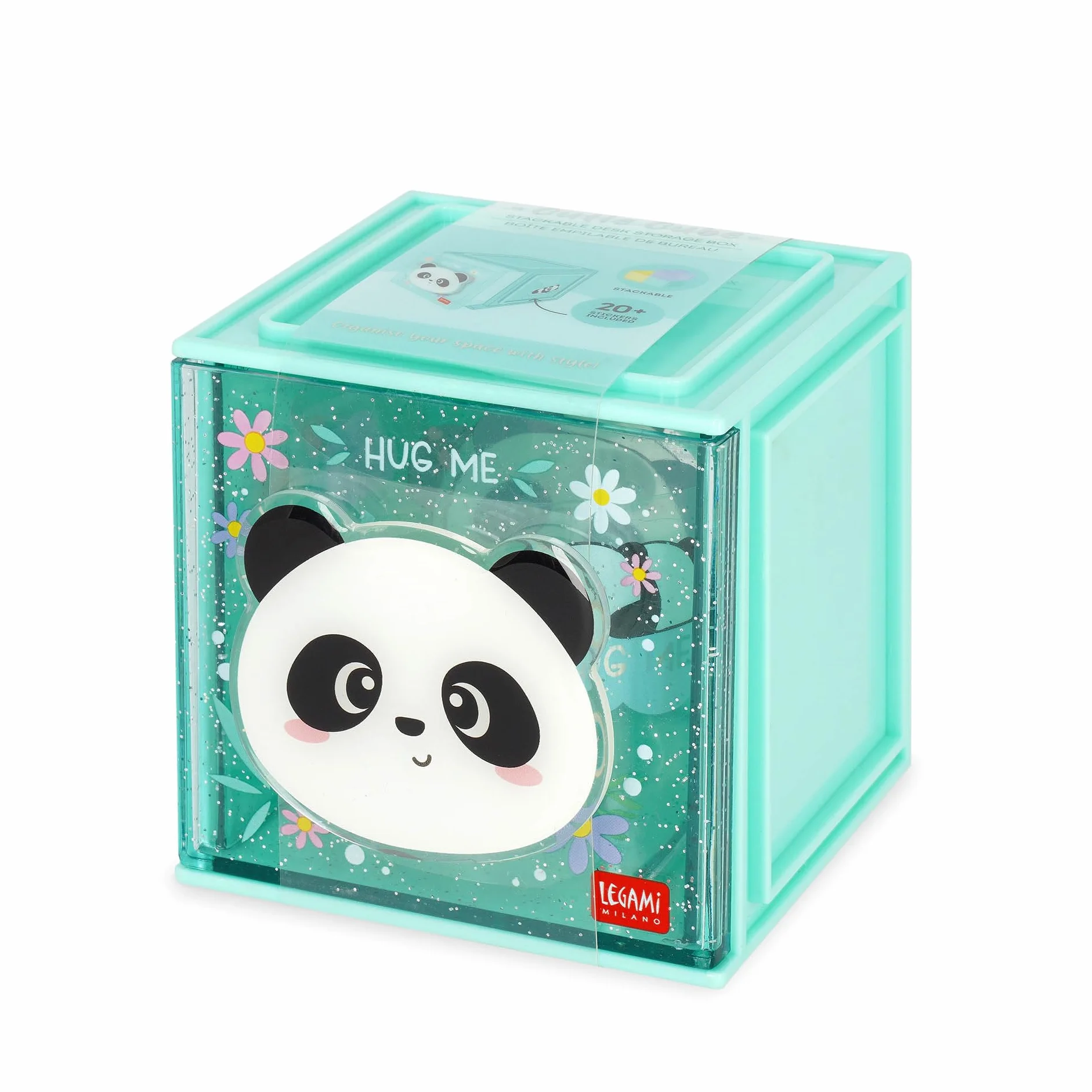 Legami Boîte modulaire de bureau Cutie Cubes Thème Panda Organiseur de Bureau 90 x 90 x 100 cm ABS Empilable