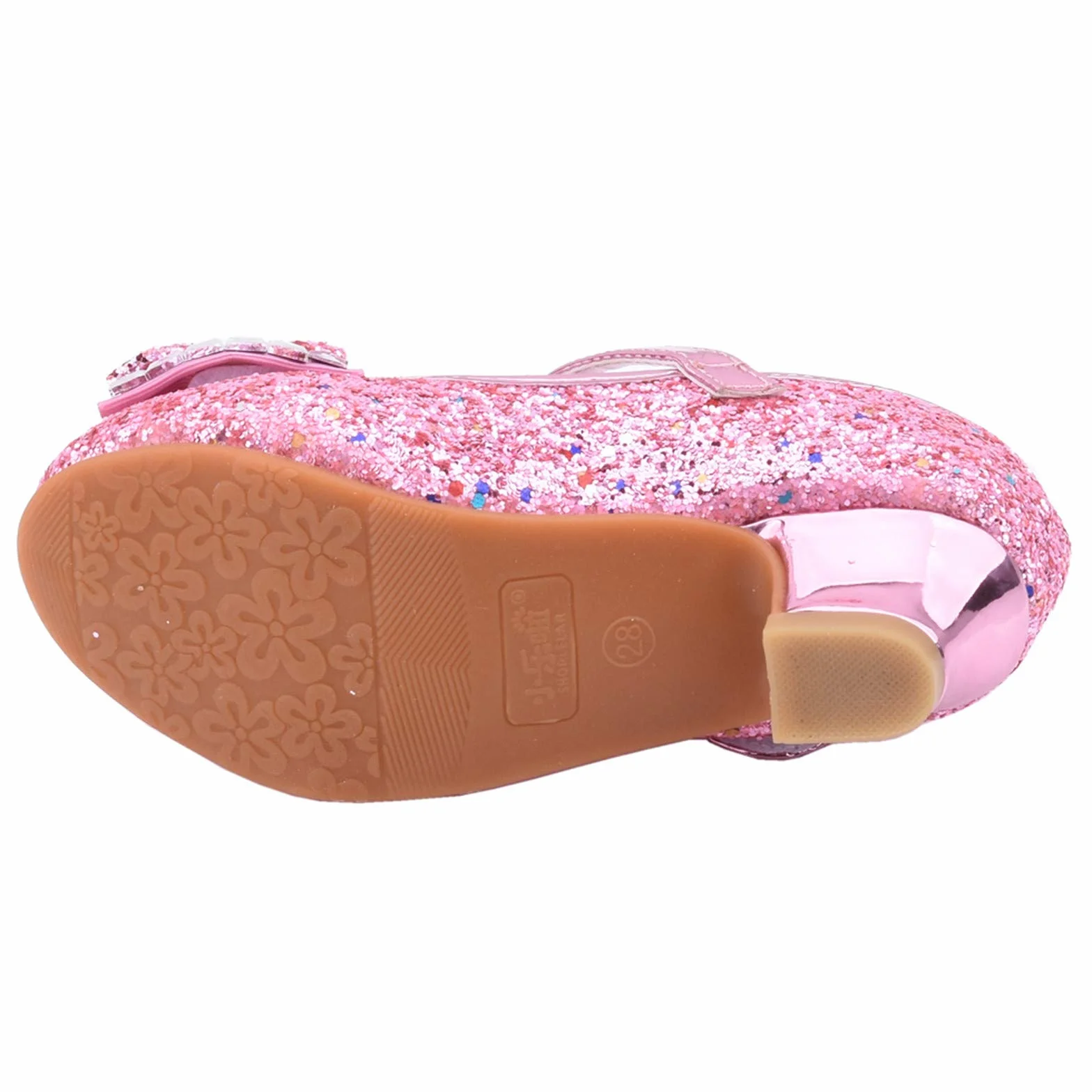 Chaussures de princesse à paillettes Mary Jane à talons hauts avec strass et nœud - Chaussures de soirée - Chaussures de mariage - Chaussures de cosplay