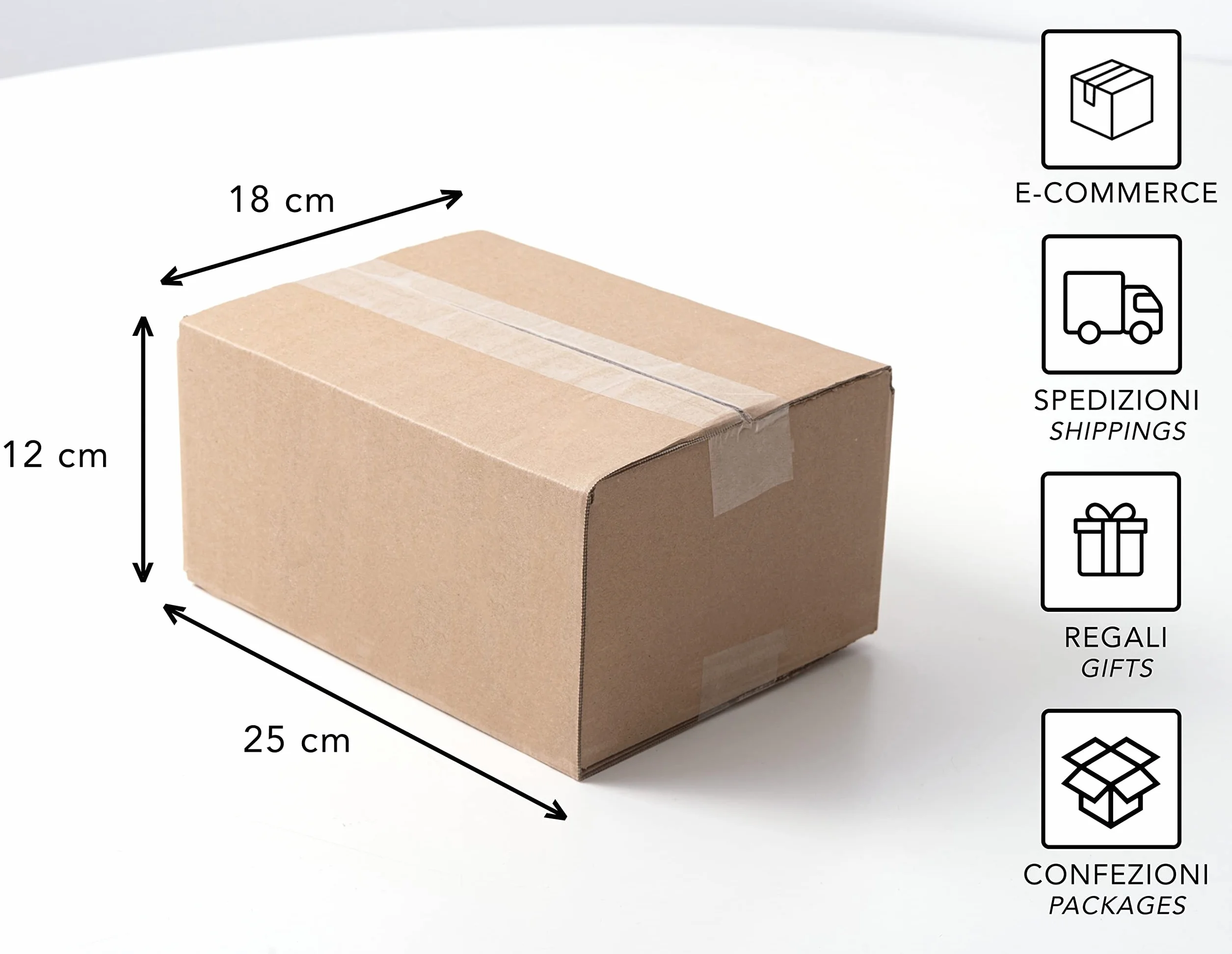 IPEA Boîtes en Carton 25 x 18 x 12 cm 10 Pièces pour Expéditions E-Commerce Emballage