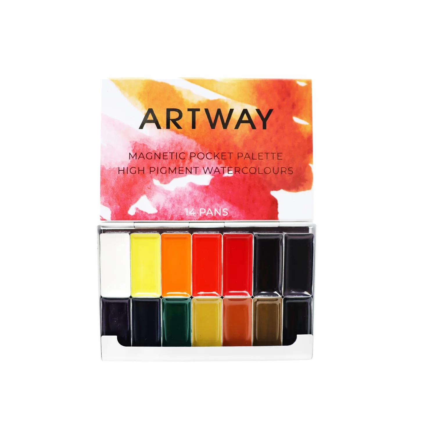 Artway Pocket Palette Ensemble de Peintures Aquarelle 14 Mini Godets Haute Pigmentation