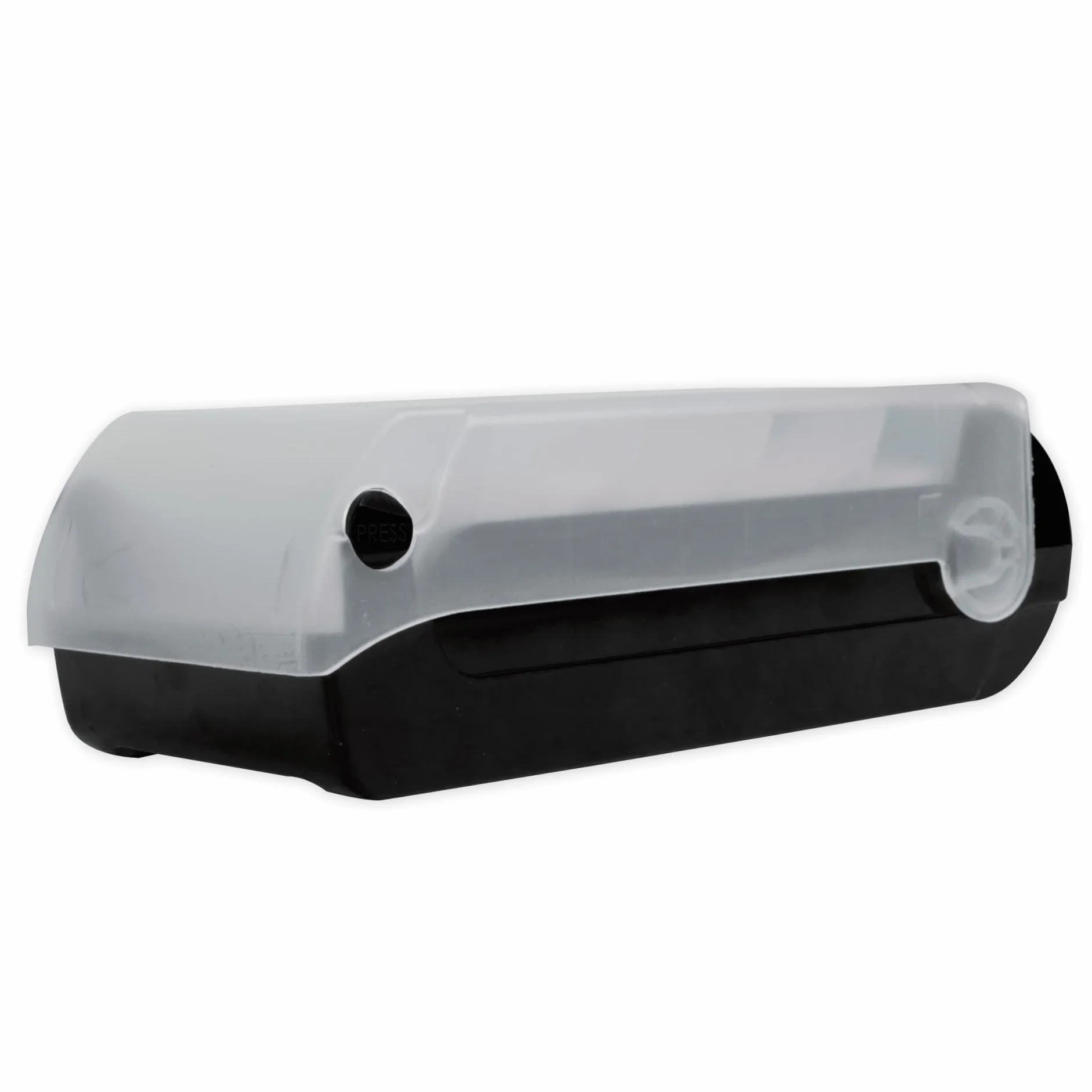 TimeTEX Boîte à fiches en plastique A8 semi-transparente avec couvercle rétractable 5 compartiments 20 x 9 x 6,5 cm noir