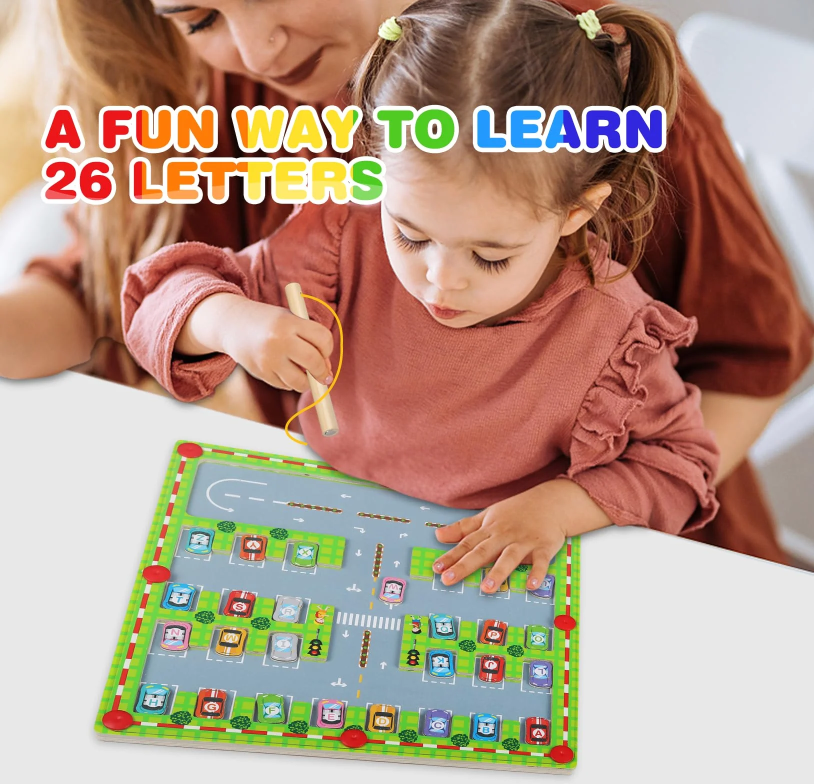 Jouet Montessori Alphabet Labyrinthe Magnétique 3-6 Ans Jeux Éducatif Cadeau Enfant
