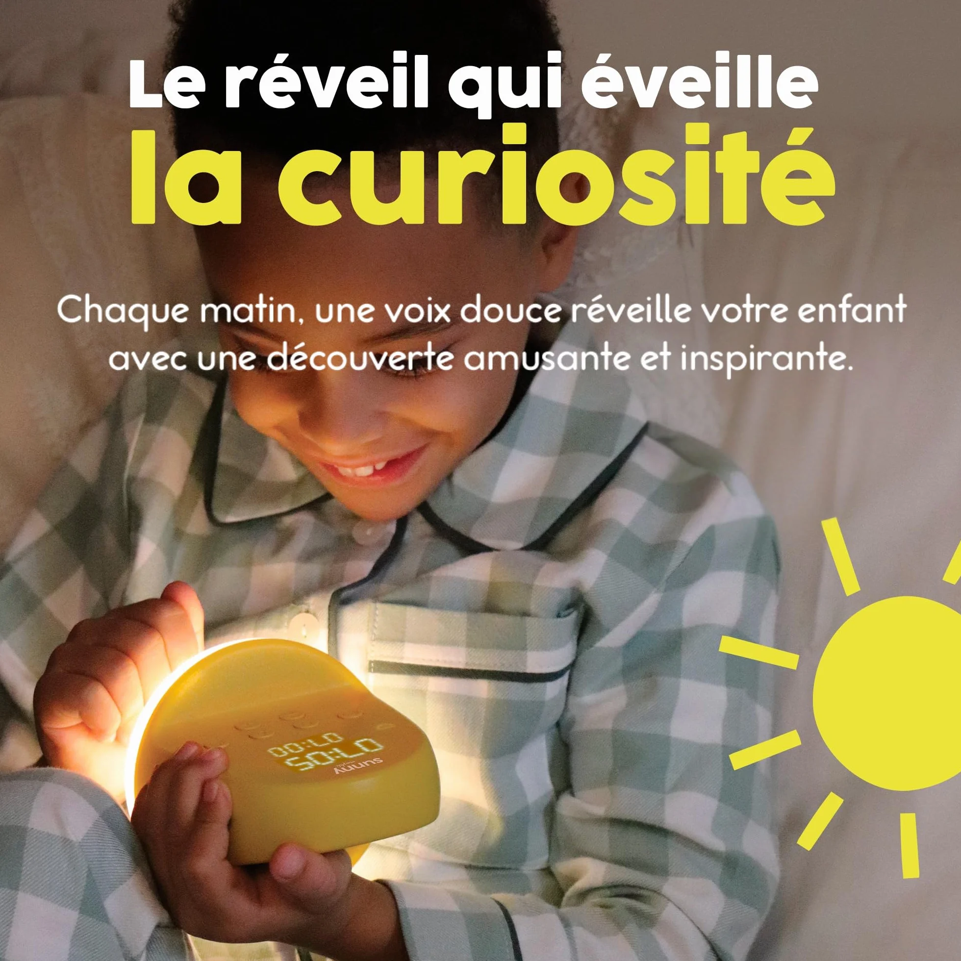 Sunny Morphée Réveil Enfant 365 Découvertes Audio Veilleuse Jour/Nuit 3-10 Ans Prise Secteur