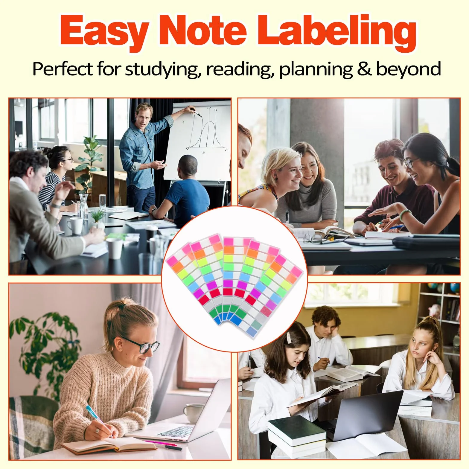 Post it Marque Pages Adhésifs 1000 Feuilles 10 Couleurs Réinscriptibles