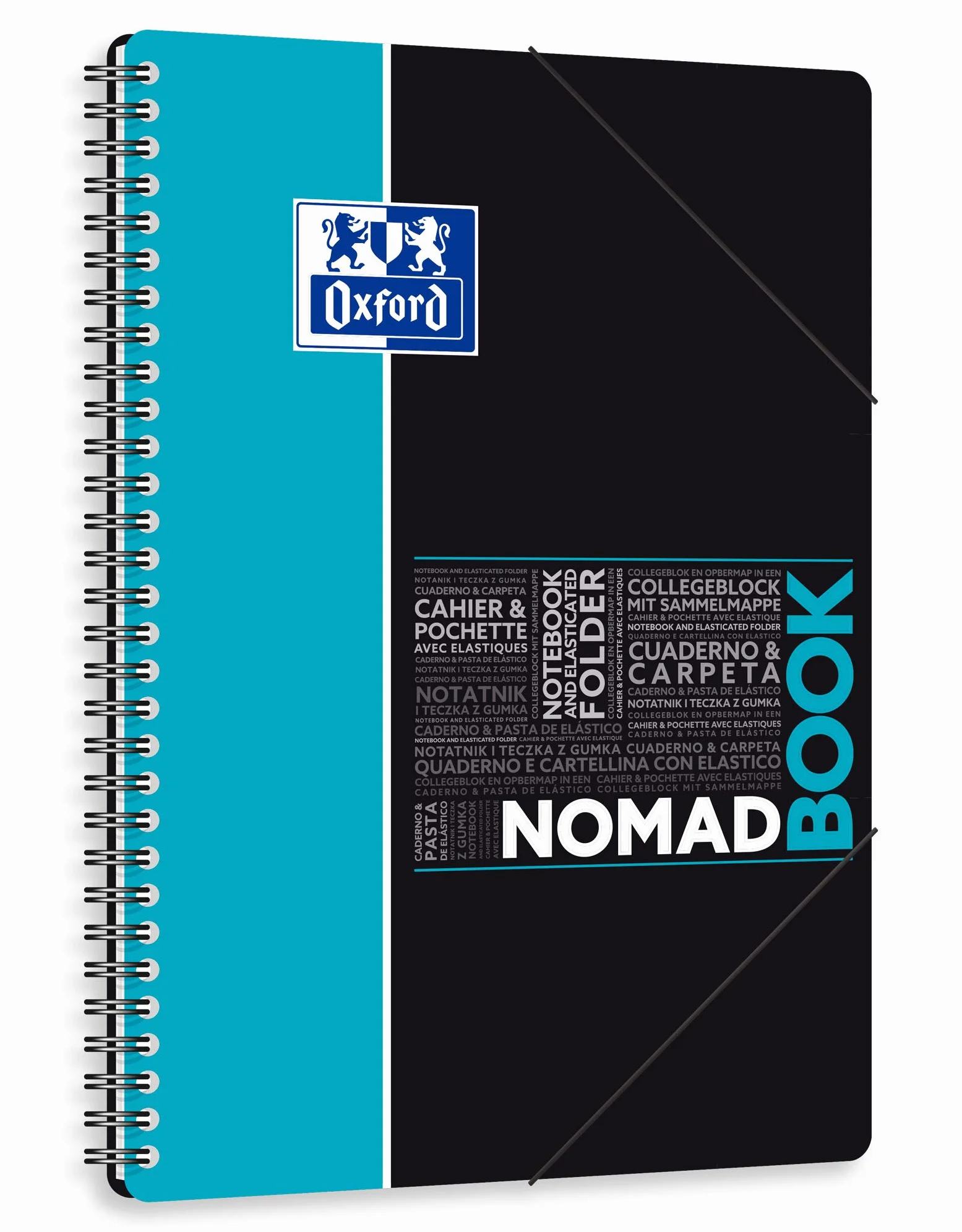 Oxford Nomadbook Cahier Spirale 17,6 x 25 cm 160 Pages Petits Carreaux Polypro
