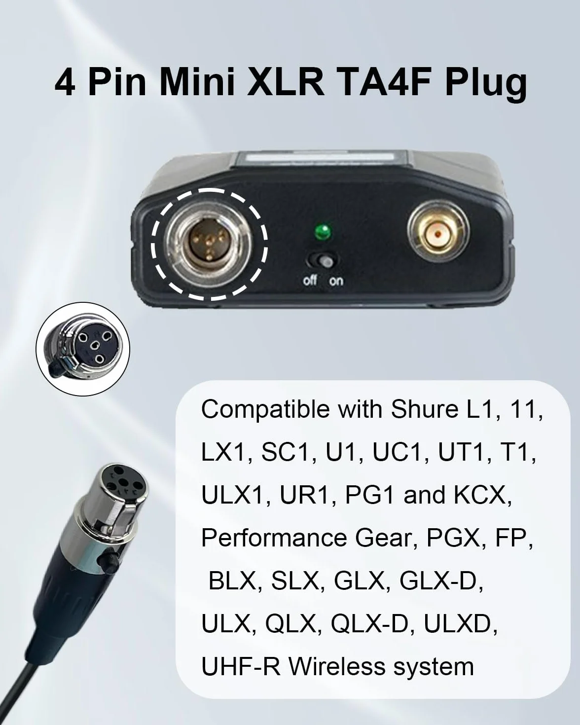Shure Lavalier Lapel Microphone Ta4f Plug 1.5M Unidirectionnel Condensateur pour YouTube Performances Interviews