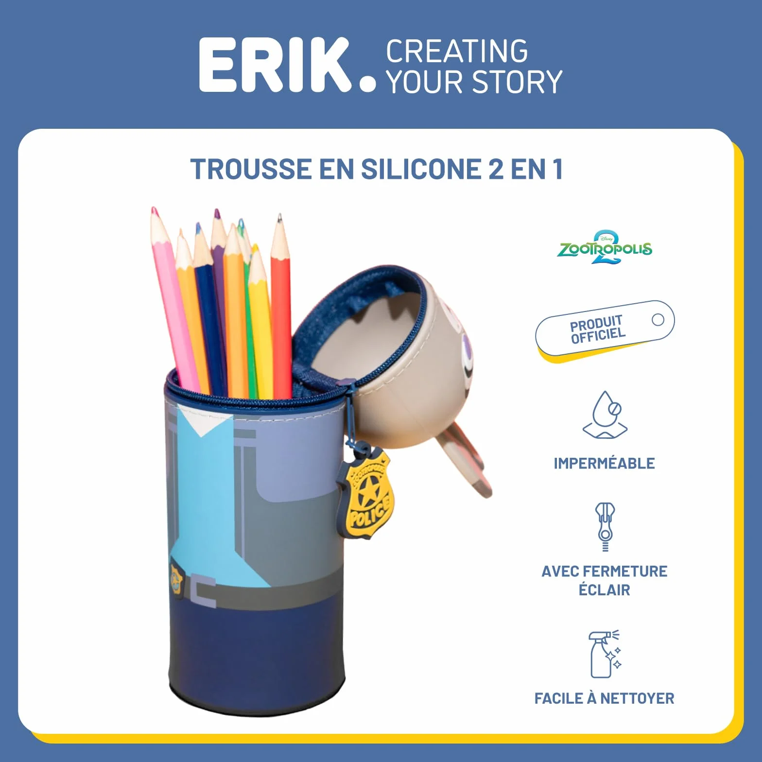 Grupo Erik Trousse Scolaire Disney Zootopia Judy Hopps Extensible Silicone Fournitures Bureau Papeterie Cadeaux