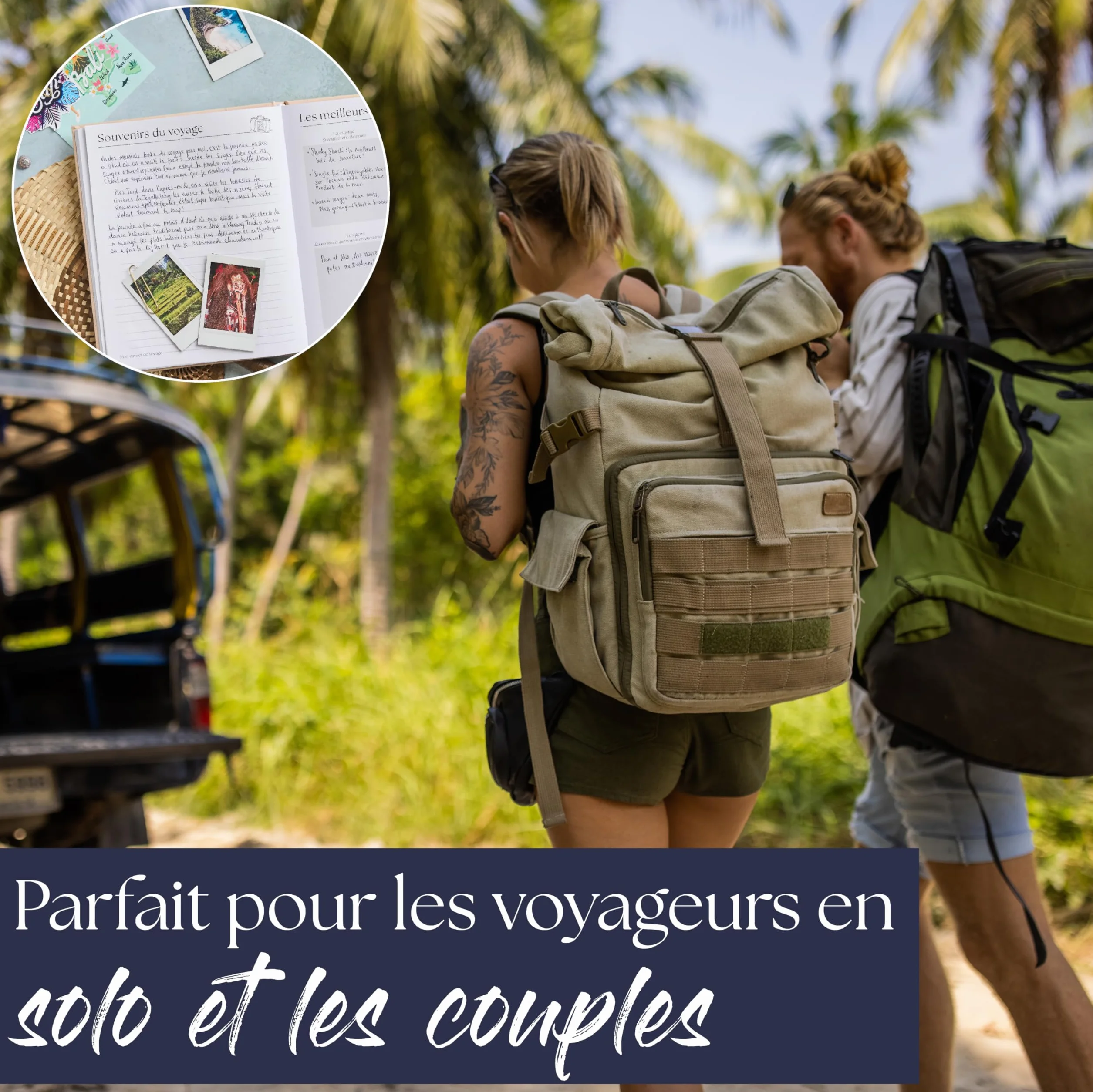 Carnet de Voyage à Remplir Journal de Voyage Cahier de Voyage Livre de Souvenirs Adulte Bucket List 16 Voyages Bleu marine