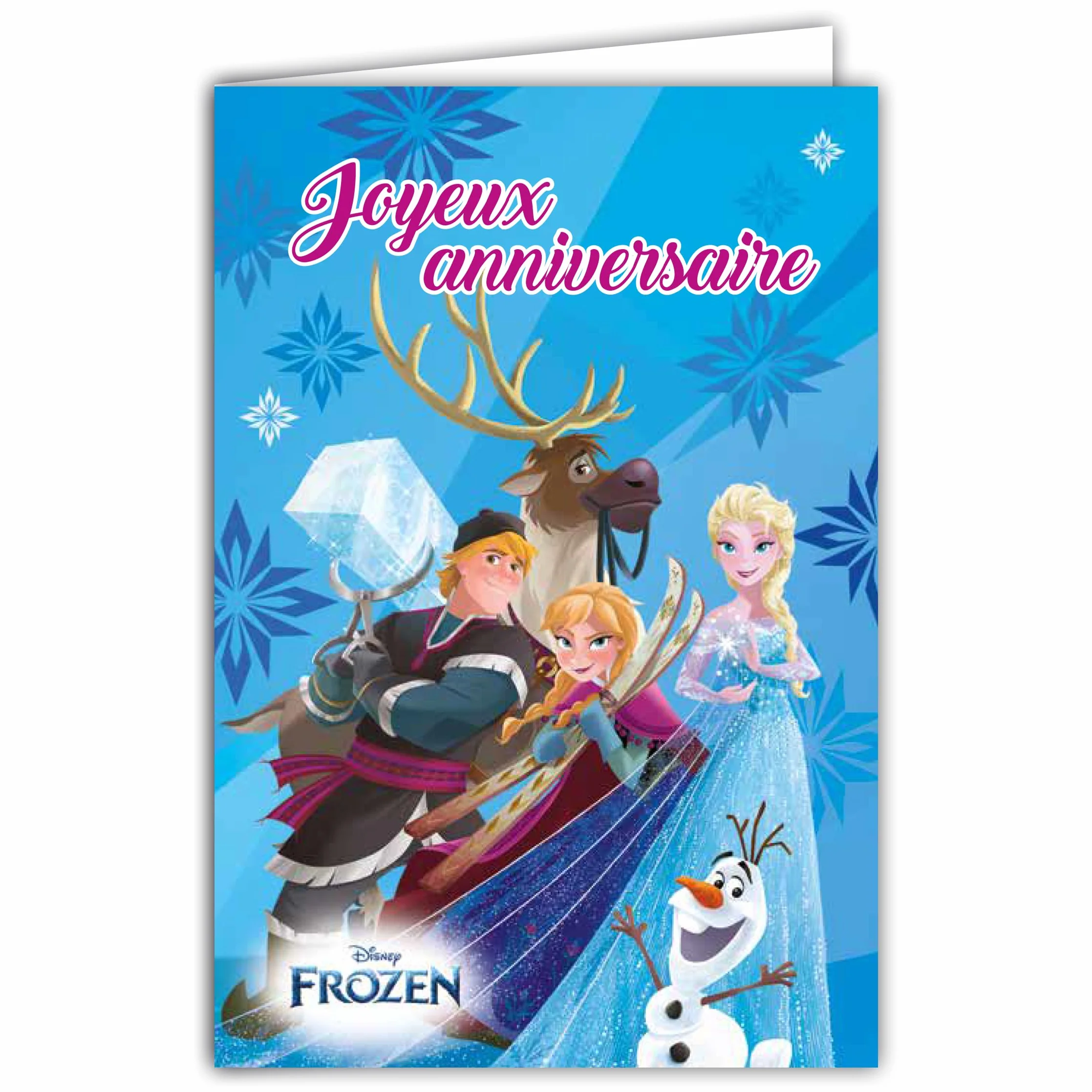 Disney Frozen La Reine des Neiges Carte ANNIVERSAIRE Officielle Enfant Fille Princesse 12x17,5cm Avec Enveloppe