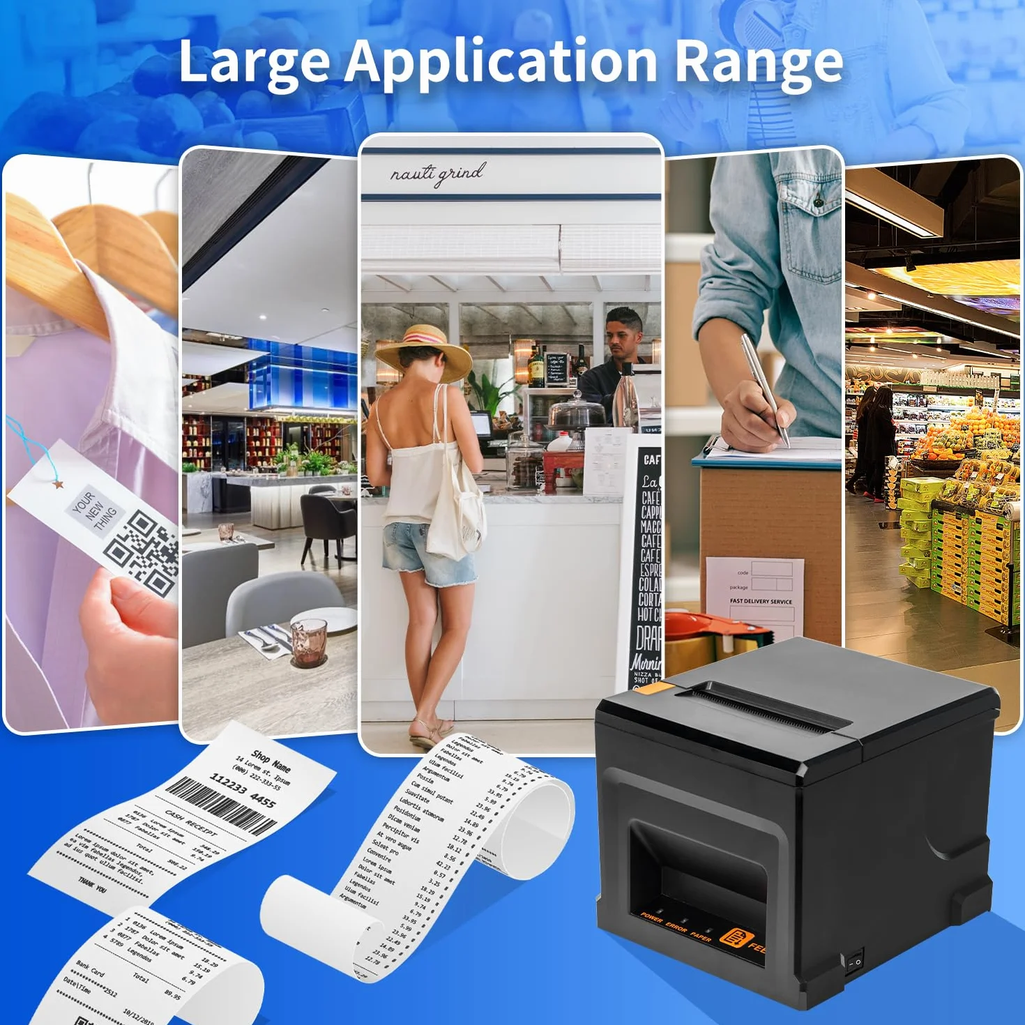 NetumScan NS-8360LW Bluetooth USB LAN 80mm POS Thermal Receipt Printer with Auto Cutter Cash Drawer