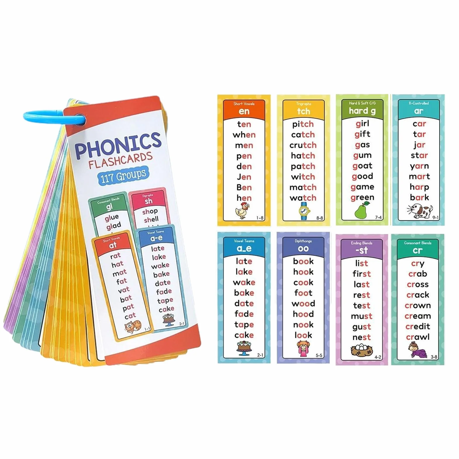 60 cartes d'apprentissage double face alphabet 16,7 x 6,3 cm, cartonné haute déchirure