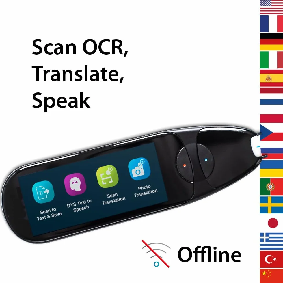 IRISPen Air 8 Stylo Traducteur et Scanner Noir 48 Langues Offline avec Lecture Audio Readiris PDF