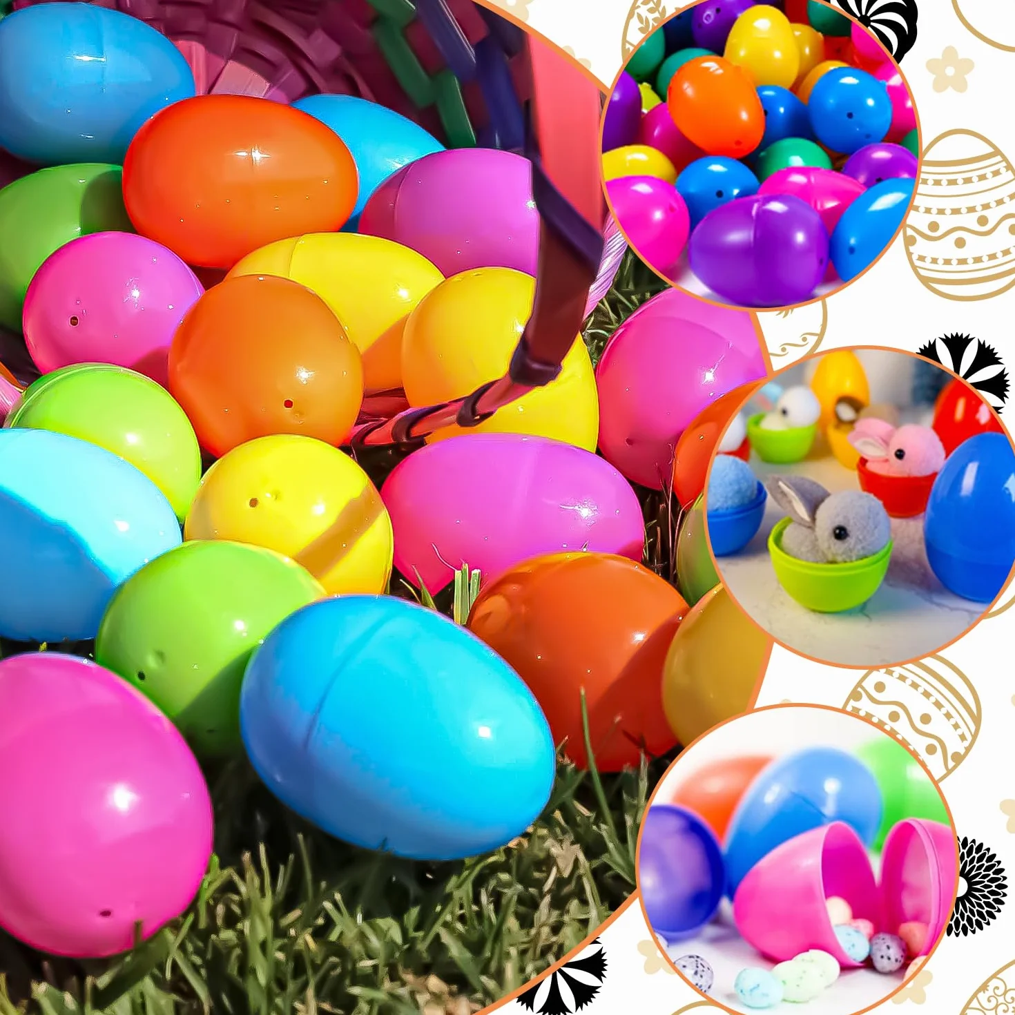 Œufs de Pâques en plastique à remplir, lot de 50, cadeaux pour enfants