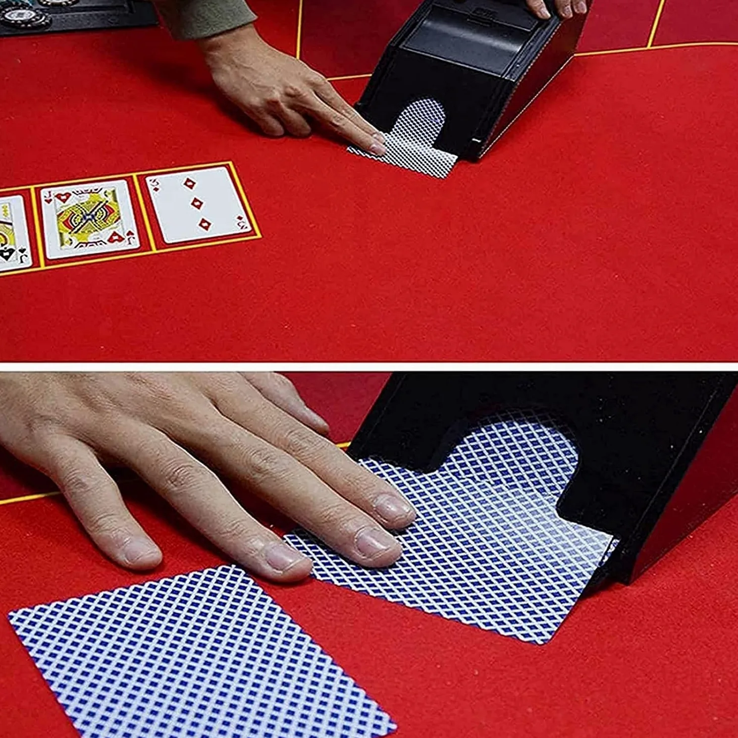 Mélangeur de Cartes Automatique, Mélangeur de Cartes de Poker, Mélangeur de Jeux de Cartes, 2 in 1Deck pour Jeux de Cartes Domestiques, Poker Rami, Blackjack