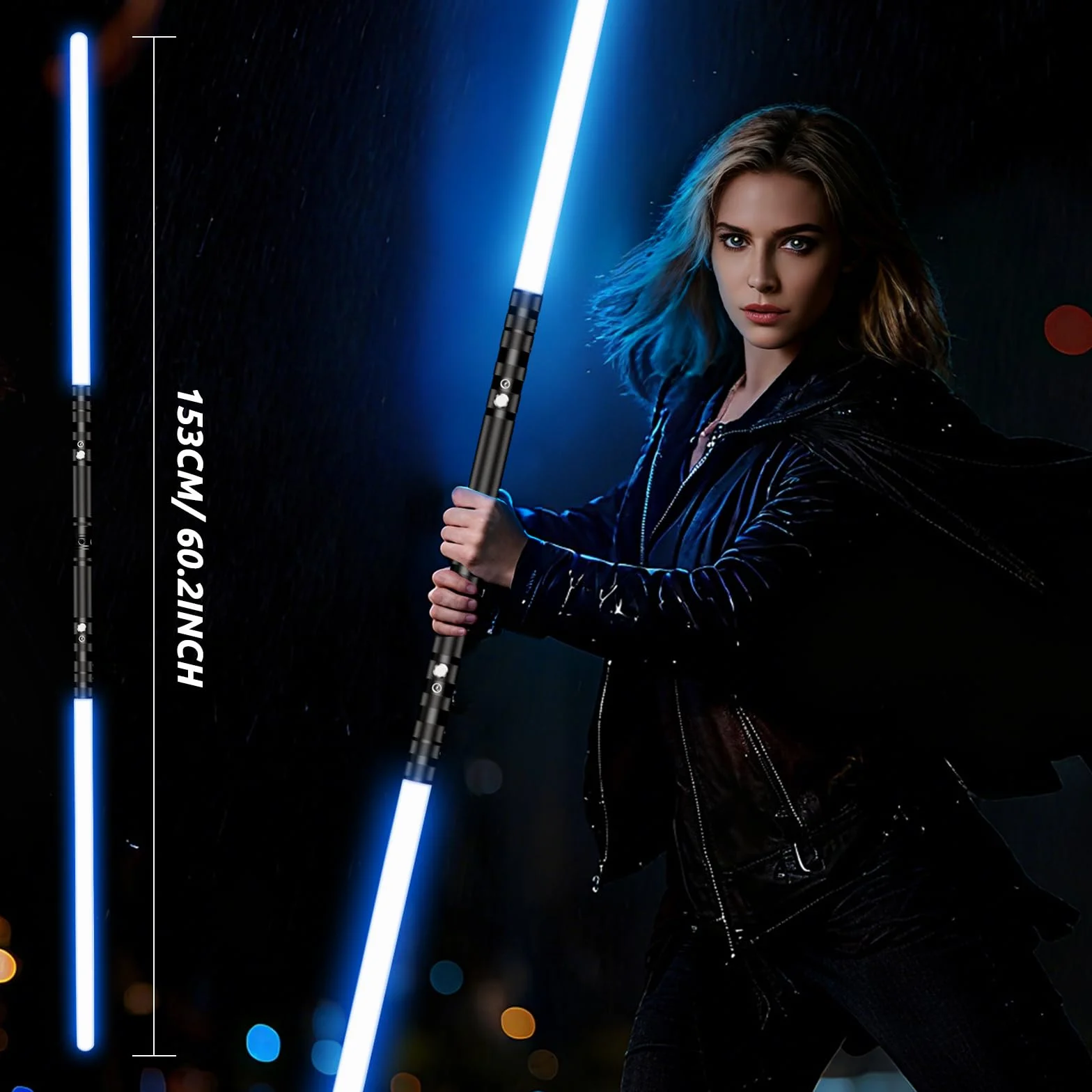 Sabre Laser Enfants 2 en 1 USB Rechargeable RGB 16 Couleurs Sons Simulés de Combats Cadeaux Garçons (2 pièces)