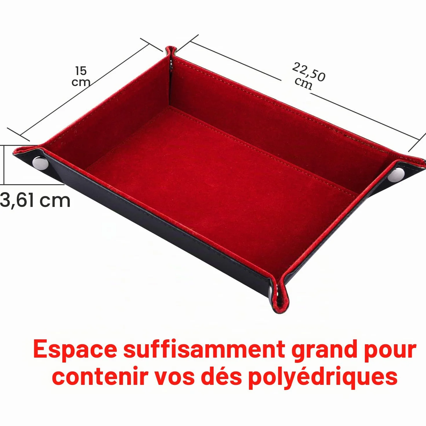 SIQUK Plateau à dés Double Face Pliant Cuir PU Velours Bordeaux pour D&D Jeux de Table