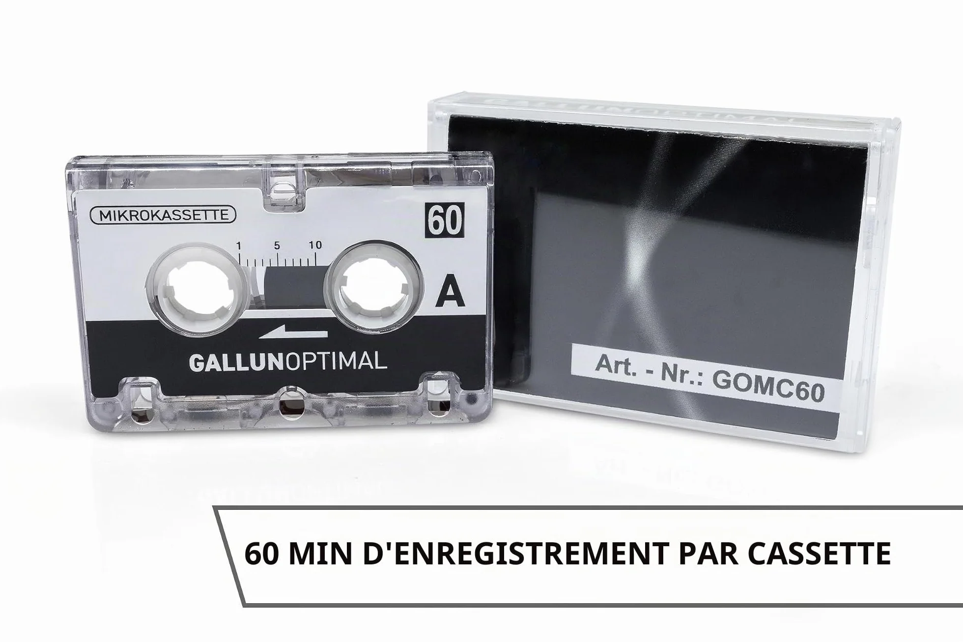 MC60 Microcassette Dictaphone Pack de 3 Audio Cassette