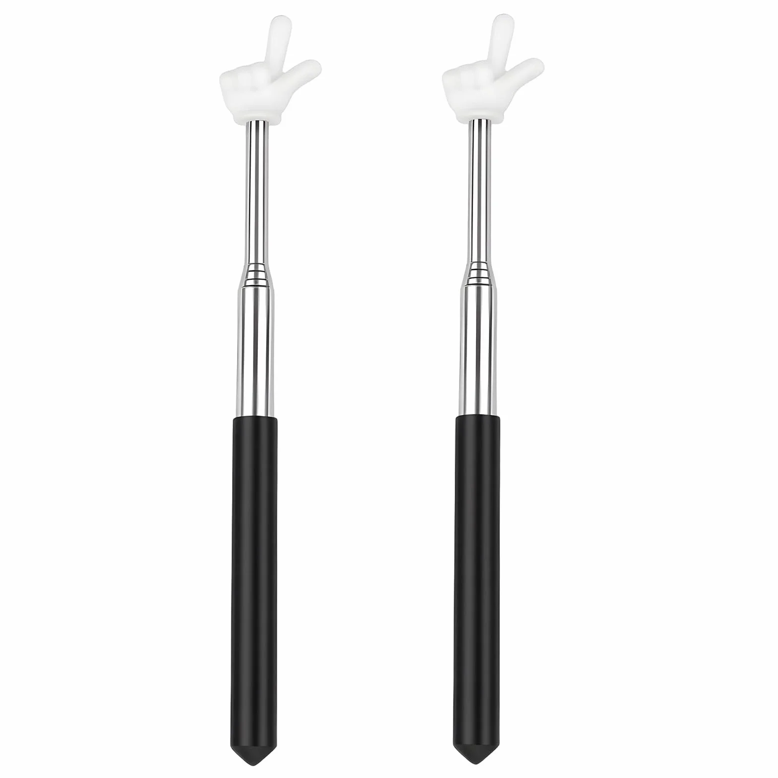 Pointeurs Rétractables Acier Inoxydable pour Salle de Classe, Lot de 2