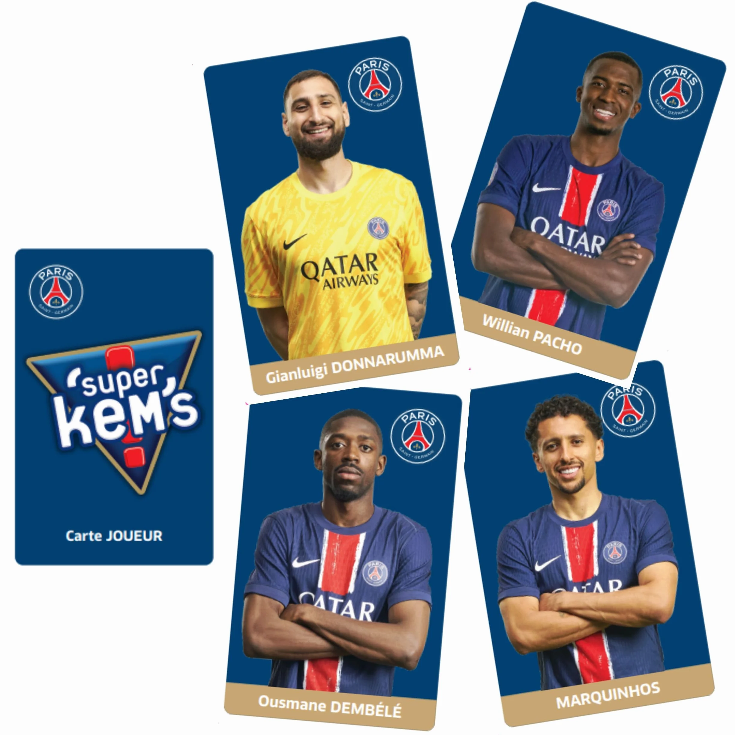 Megableu Super KEMS PSG Jeu de Société Football Paris Saint-Germain - Jeu de Cartes pour Adultes et Enfants dès 6 Ans - 4 Joueurs