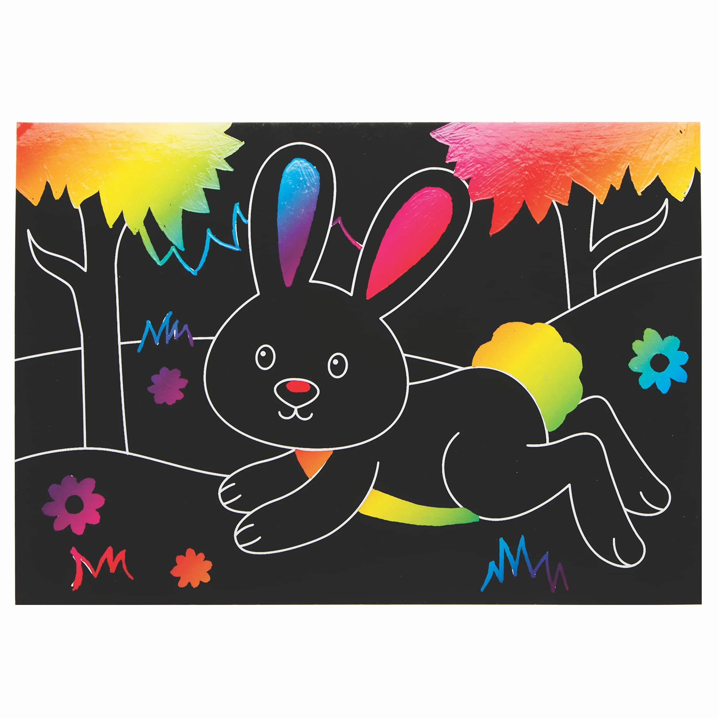 Baker Ross Lot de 8 images à gratter d'animaux de la forêt arc-en-ciel pour enfants