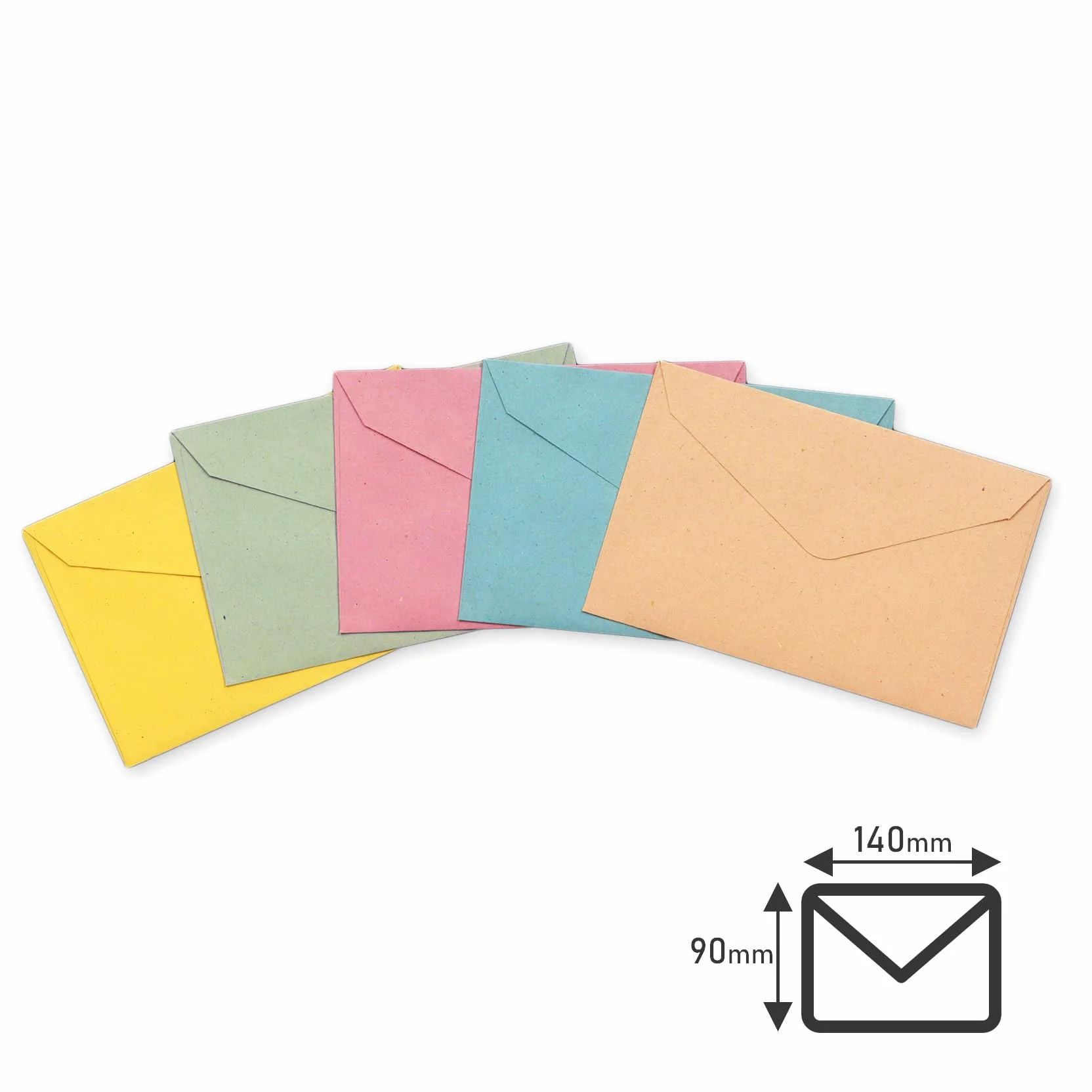 Enveloppes Électorales 90 x 140 mm Papier 75-80 g/m² Patte Triangulaire Non Gommée 5 Couleurs 100 Sztuk