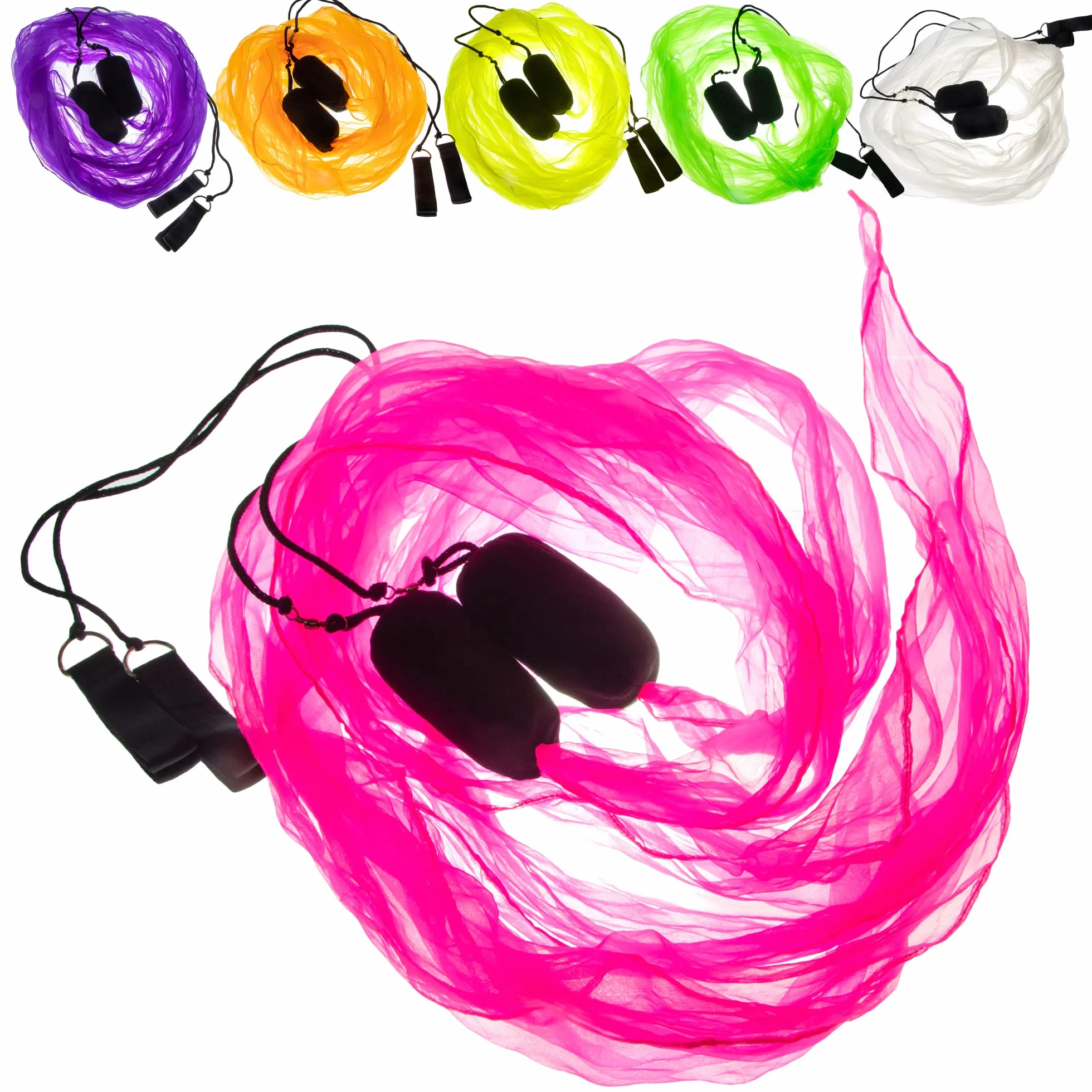 Juggle Dream Set di Scarf Bolas Flag Poi - Pratique de Jonglage - Soft-Pois - Spiral Pois Kit (Rose)