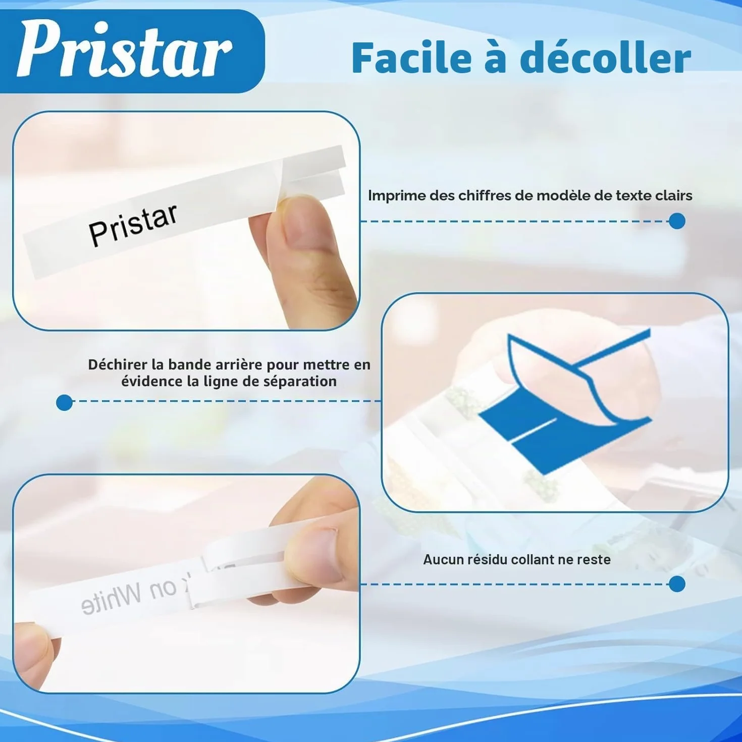 Pristar Brother TZe-231 TZ231 TZ-231 Tze Noir sur Blanc Laminé Cassette 12mm
