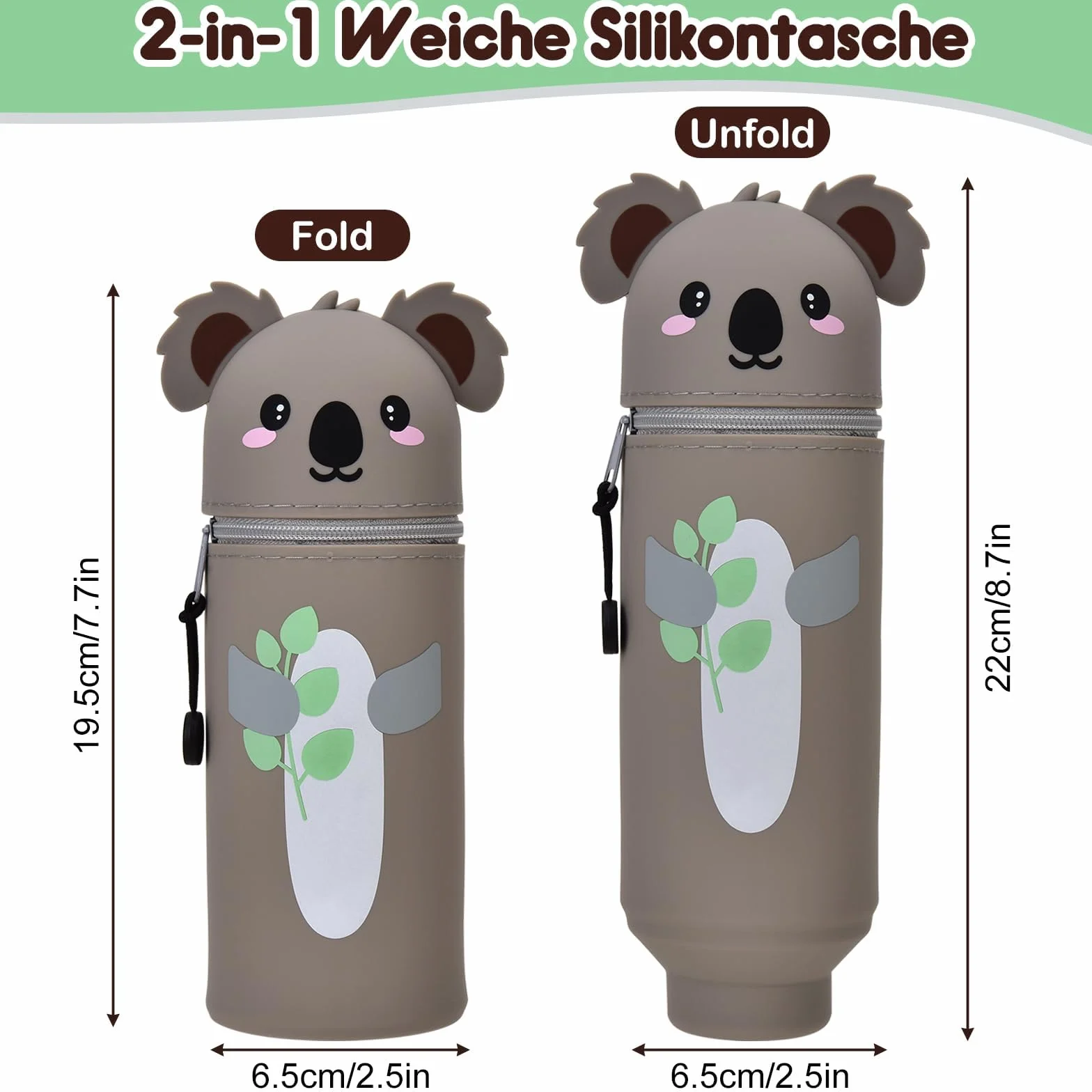 Trousse Kawaii Koala 6,3 cm x 18,5 cm