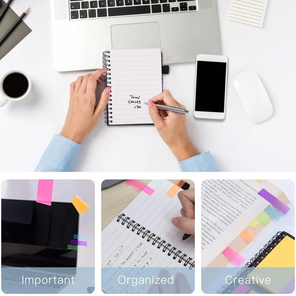 AGPTEK Carnet à Spirale avec Notes Colorées, Bloc Note Couverture Kraft, Cahier Spirale avec Porte-Stylo, Notes Autocollantes pour Étude et Bureau Noir