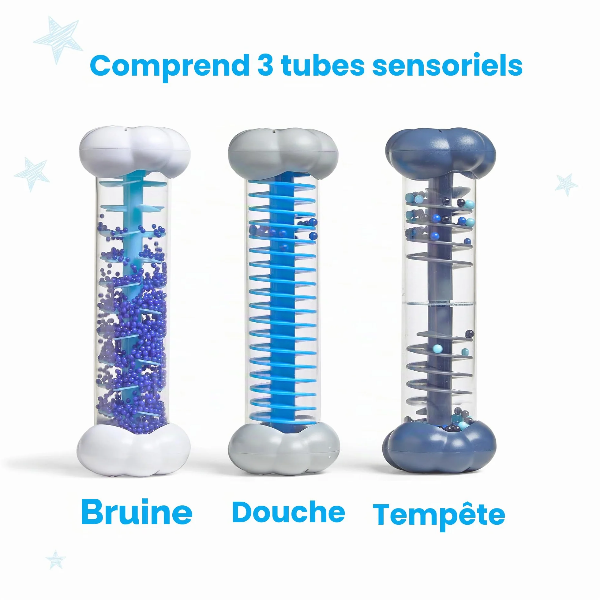 Learning Resources Tubes sensoriels Les Sons de la météo, Jouets Mixtes, 3 Sons, dès 3 Ans