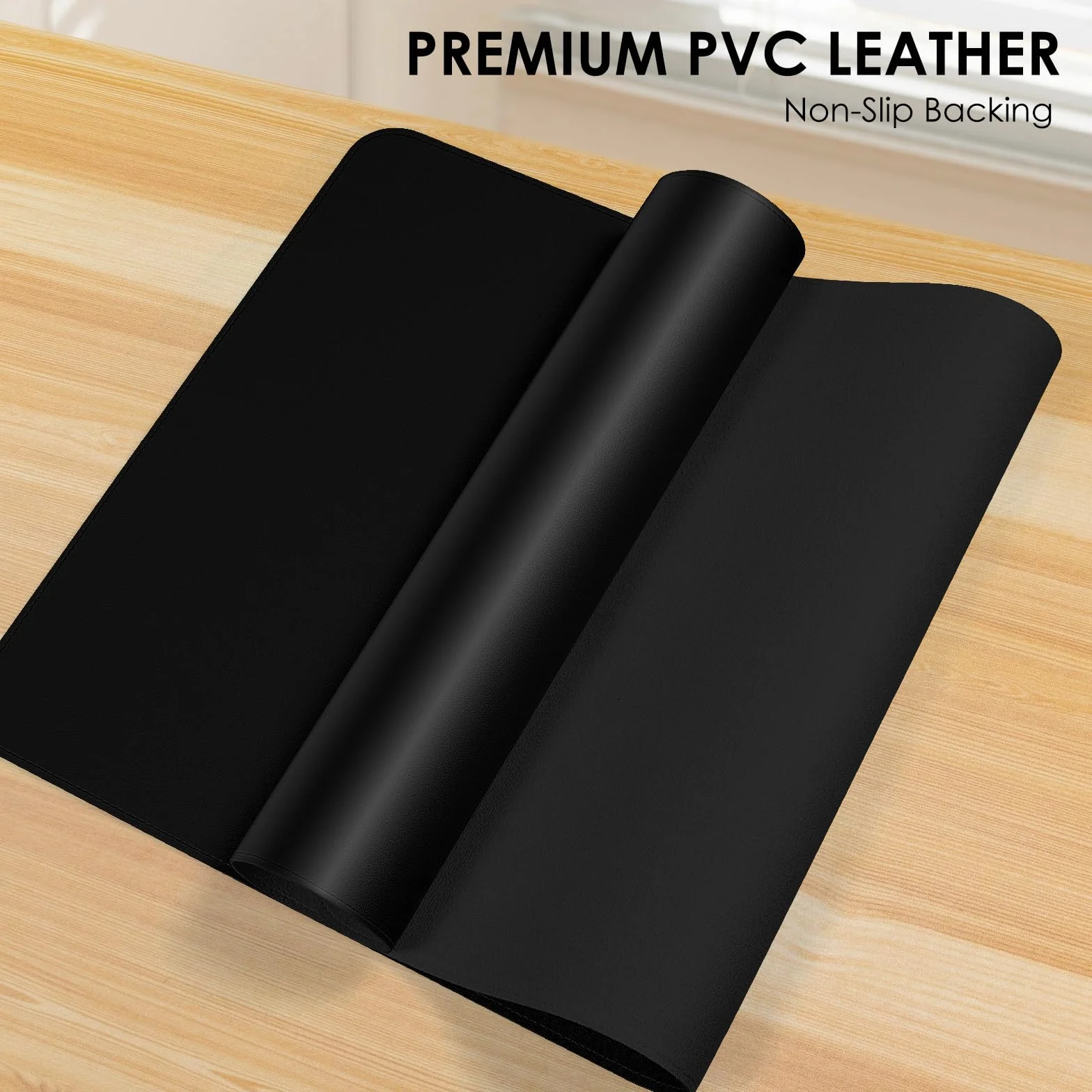 Vicwe Sous-Main 120x43cm Tapis de Souris en Cuir PU Antidérapant Imperméable Noir