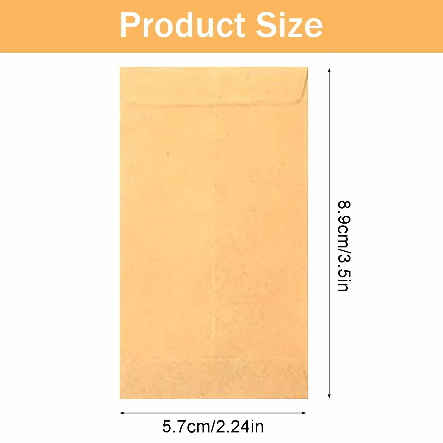 Enveloppes autocollantes marron 57 x 89 mm lot de 130 pour graines pièces monnaie perles