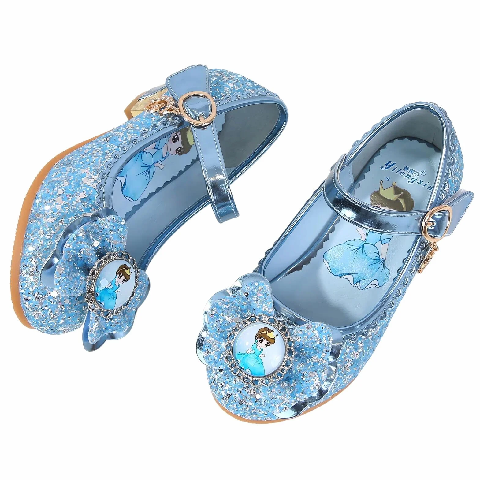 Chaussures Danse Paillettes Princesse Elsa Enfant Fille Costume Cosplay Fête