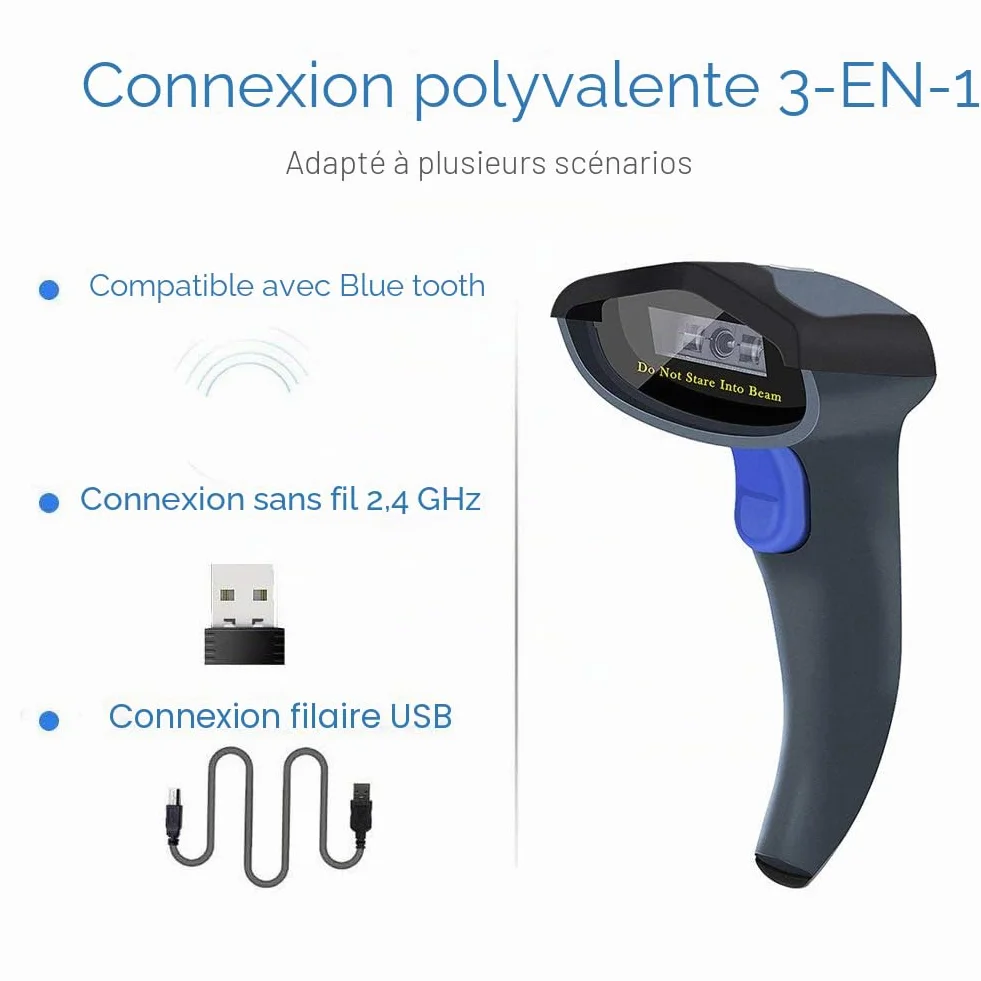 NETUM Bluetooth Lecteur Code Barre sans Fil W6-X Scanner CCD USB 2.0 Compatible Windows Android iOS