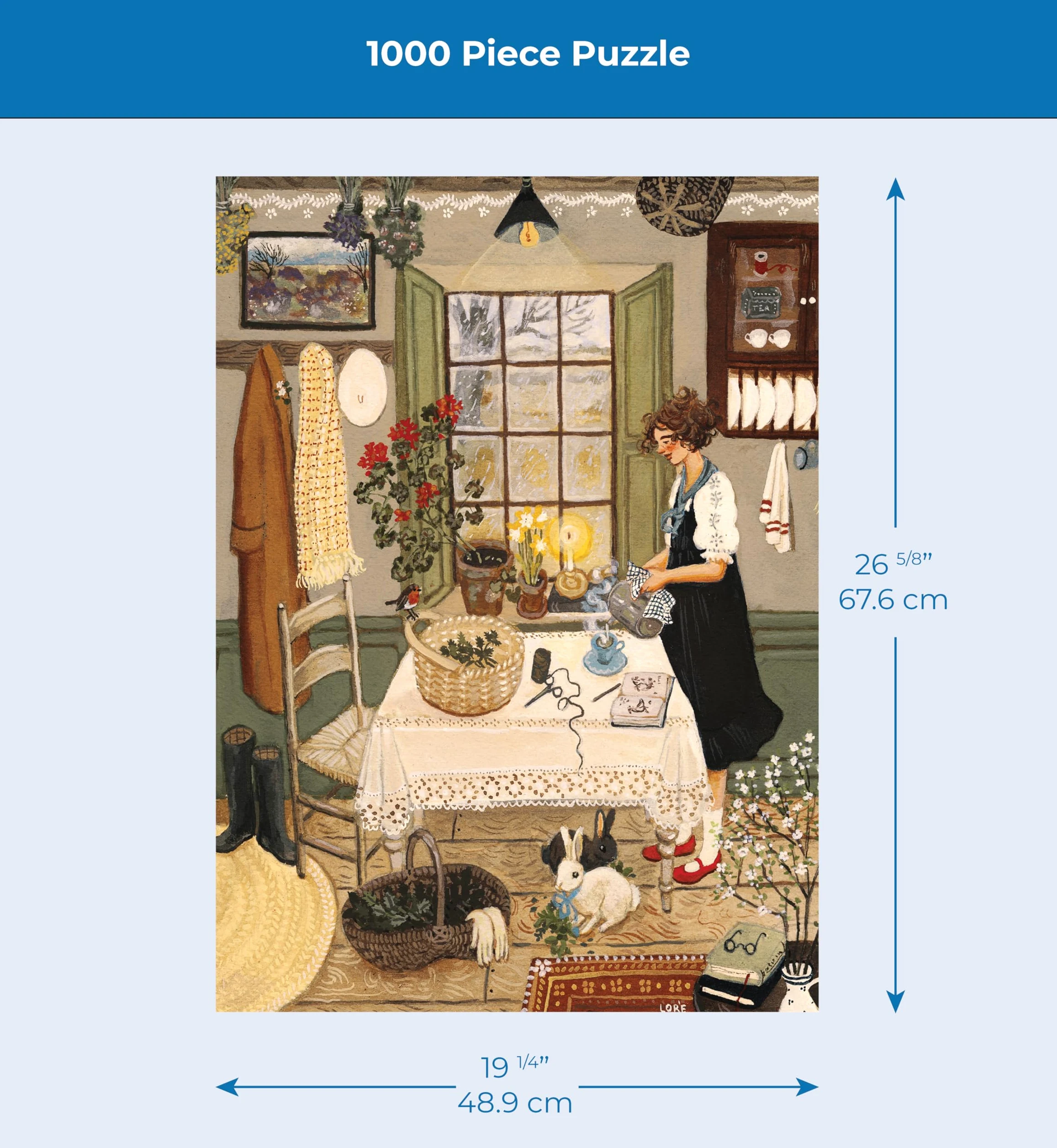 New York Puzzle Company - Loré Pemberton Thé à l'ortie - Puzzle 1000 pièces pour les soirées jeux en famille