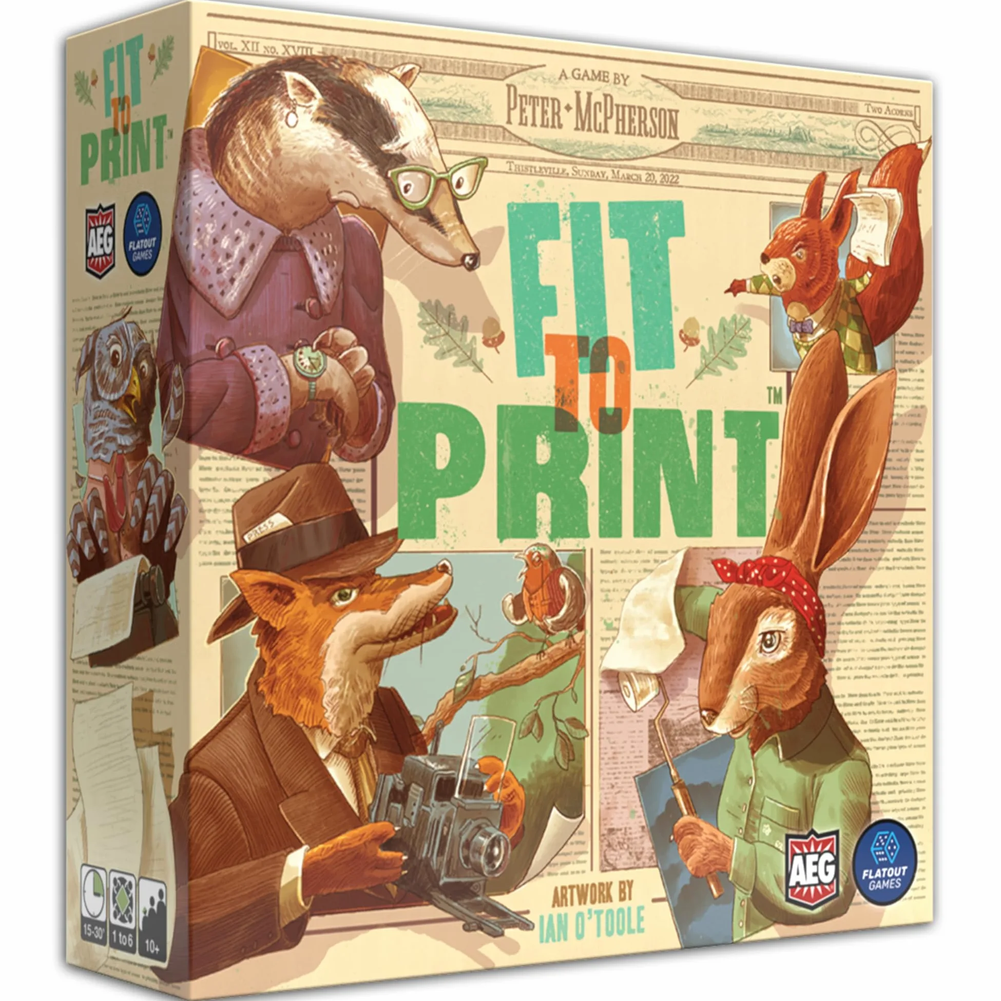 Alderac Entertainment | Fit to Print | Jeu De Societe, Tile Laying De Une, Mode Solo, Action en Temps Reel, Art Woodland | 1 to 6 Joueurs | 15 to 30 Min