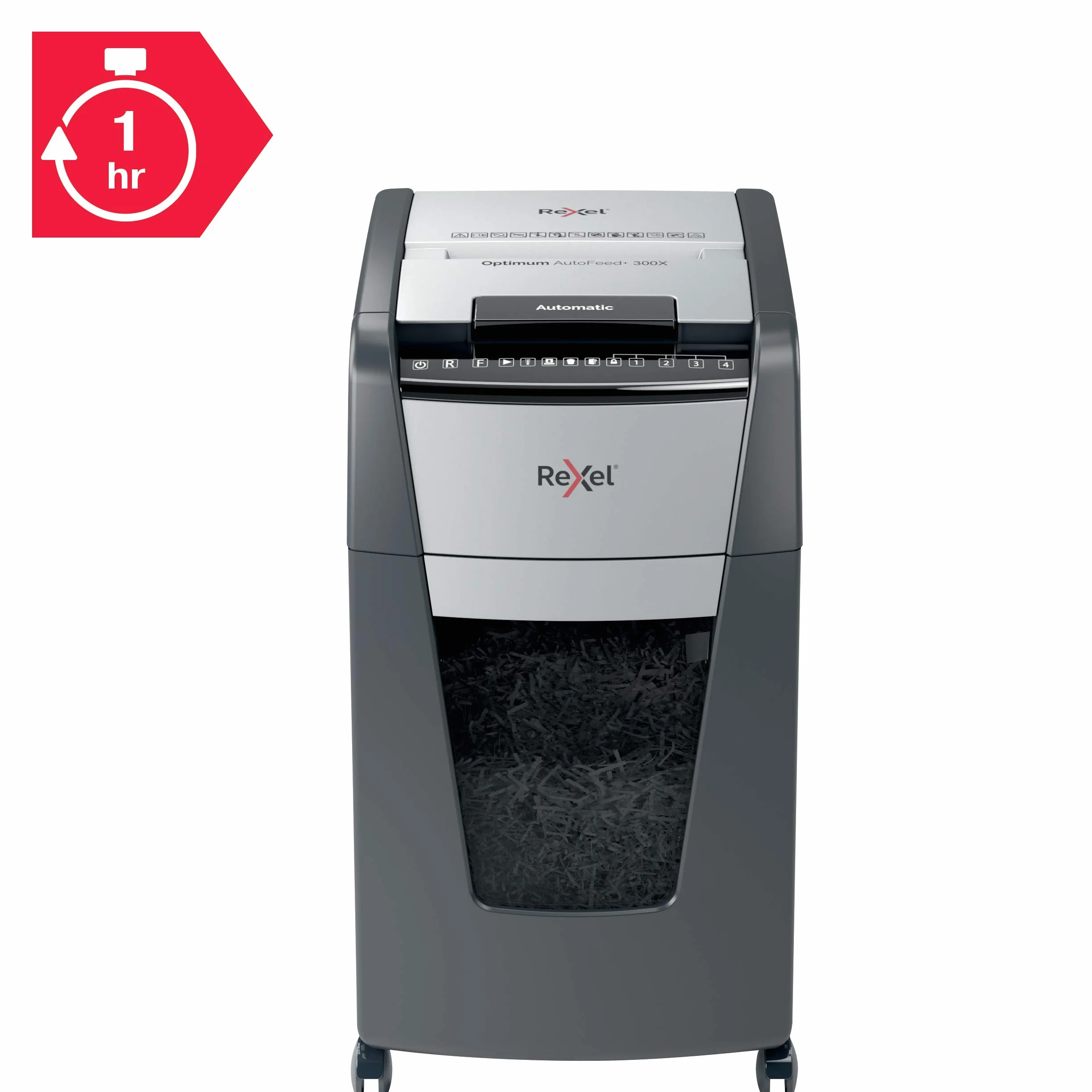 Rexel Auto+ 300X Destructeur de Documents Automatique Coupe Croisée Sécurité P4 300 Feuilles 60L