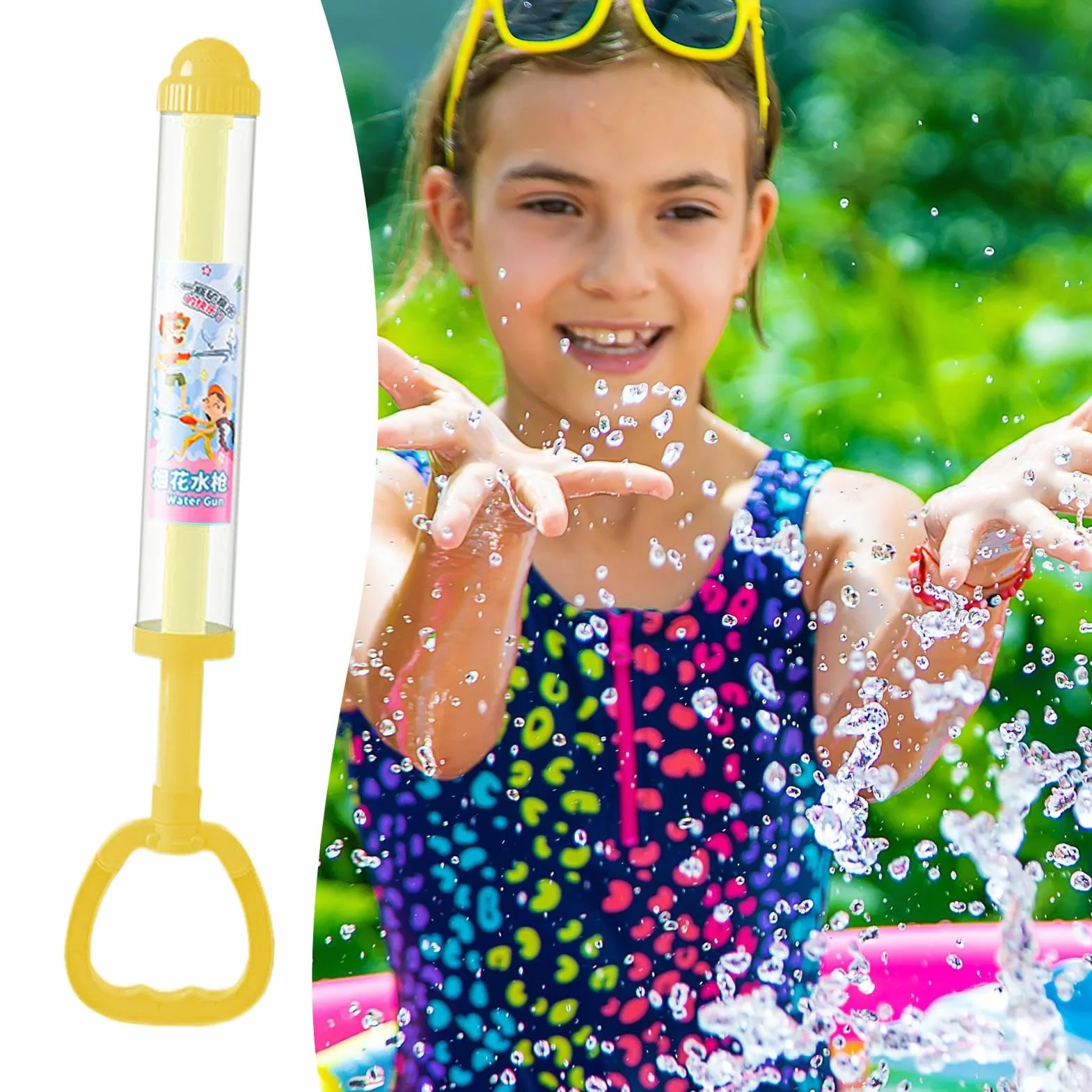 Fontaine d'eau, Jeu de Piscine avec Pistolet à Eau Amovible, Accessoire Sécurisé pour Fêtes Aquatiques