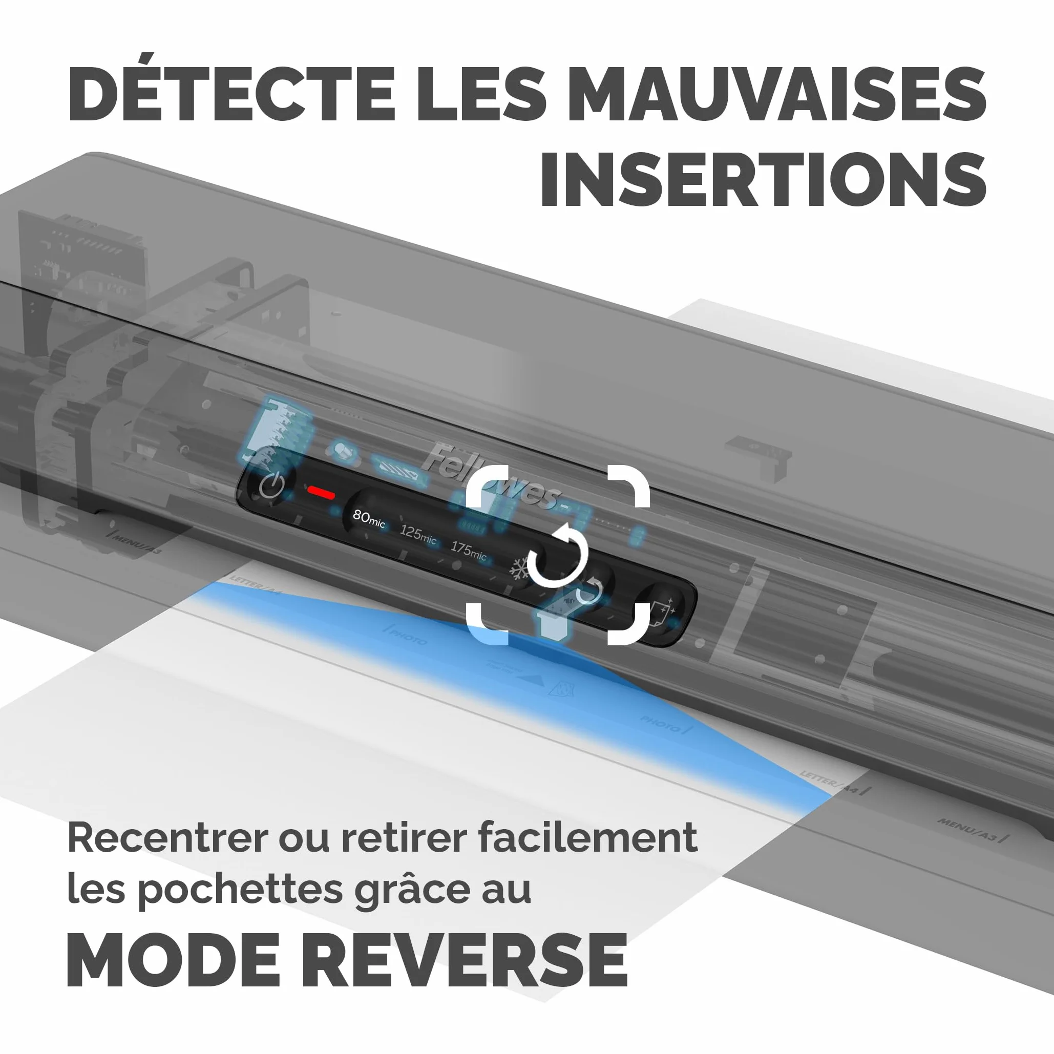 Fellowes Plastifieuse Amaris A3, Chauffe Rapide 1 Min, Arrêt Automatique, Mode Veille, InstaHeat, 80-175 Microns, 10 Pochettes A4