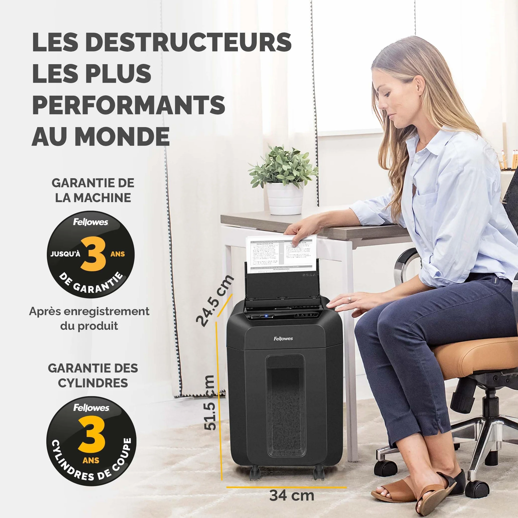 Fellowes Destructeur Hybride AutoMax 90M 90 Feuilles Automatique 9 Manuel P4 Sécurité 17 L Noir