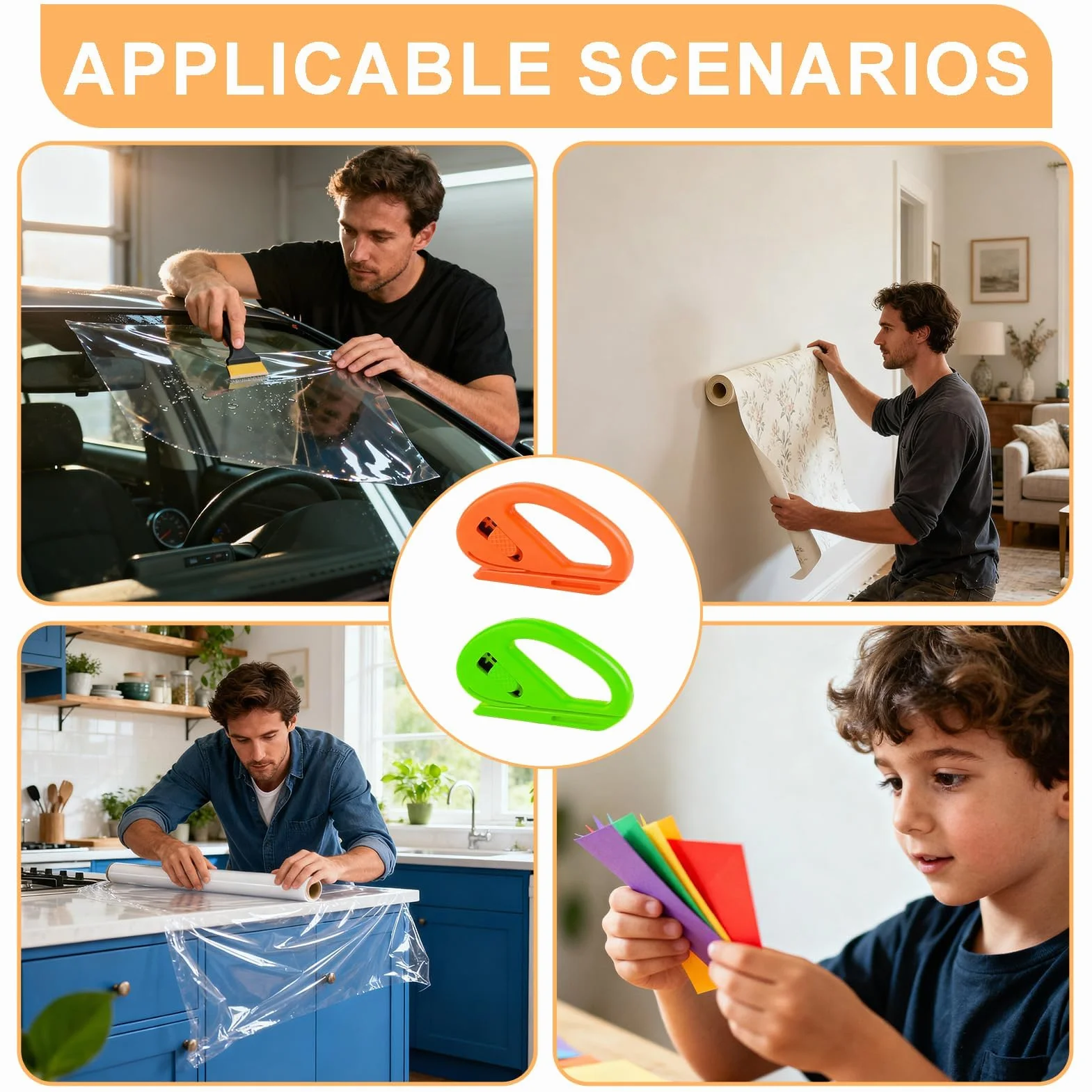 Coupe-papier d'emballage coulissant, Cutter cadeau pour rouleaux de papier plastique
